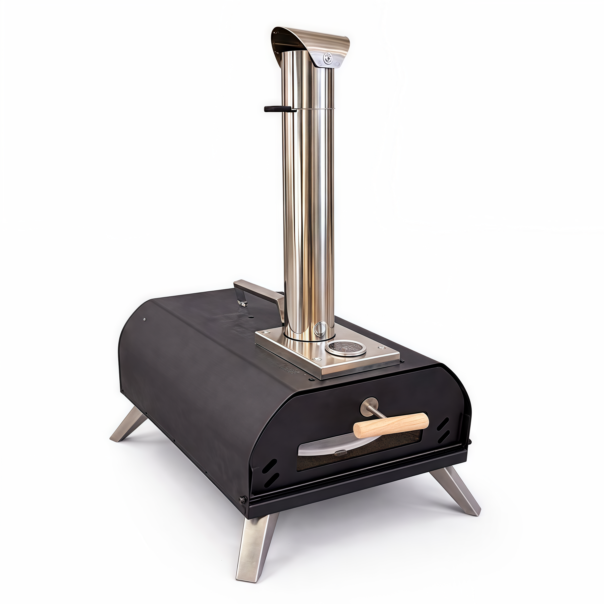 WillBBQ 12" Hand-Operated Rotating Pellet Pizza Oven