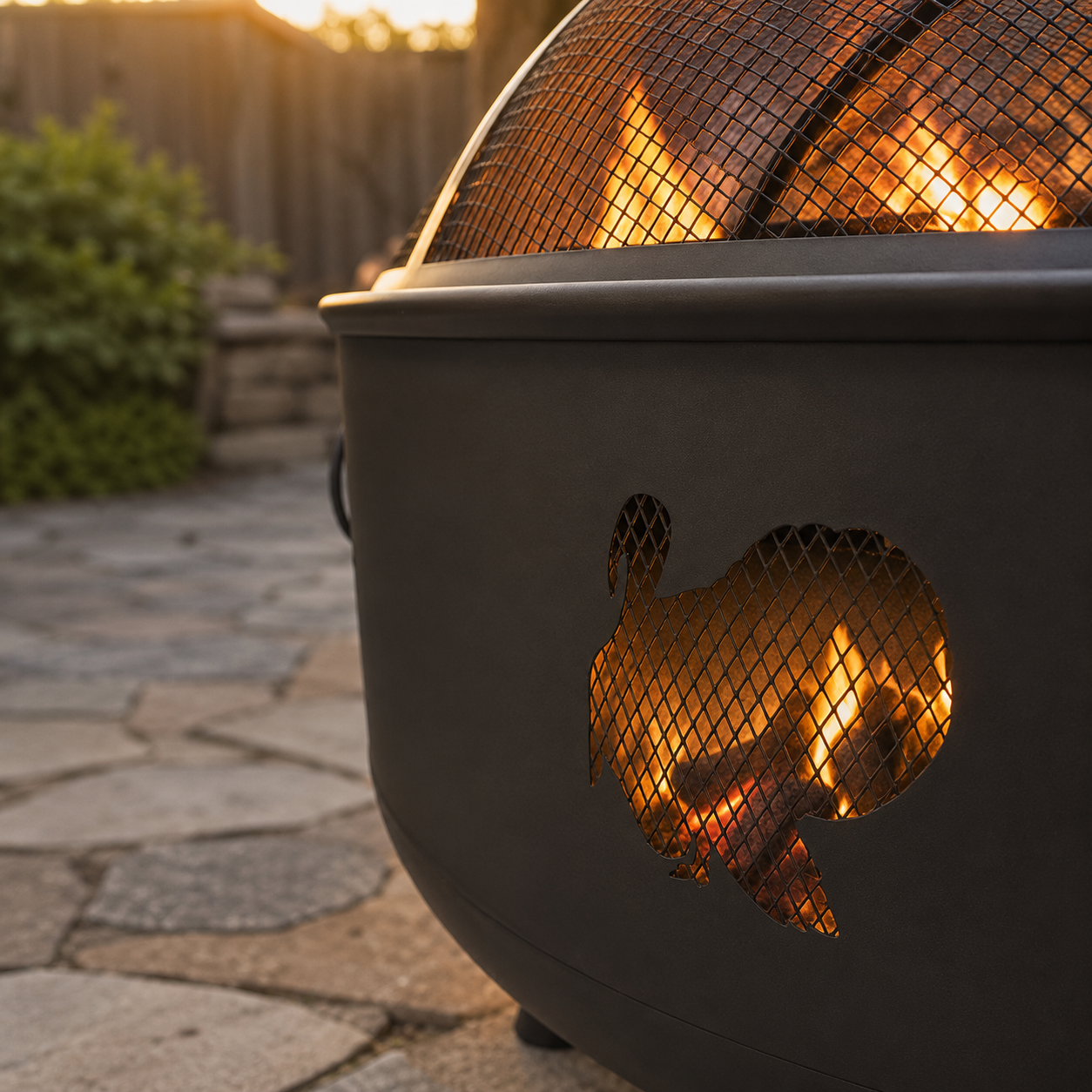 Heavy-Duty 2-in-1 Fire Pit & Grill with Spark Screen