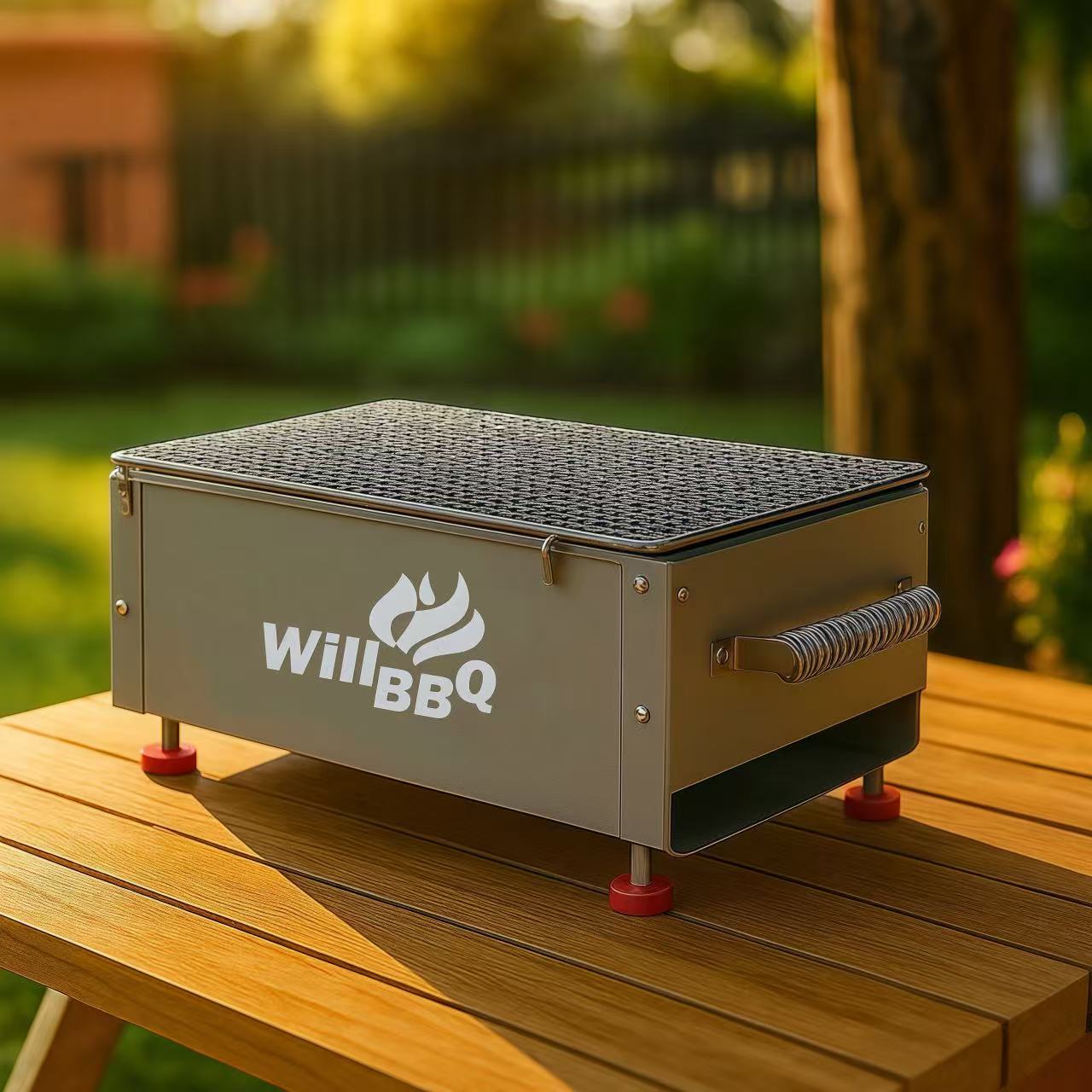 Portable 30cm x 18cm Charcoal Hibachi Grill
