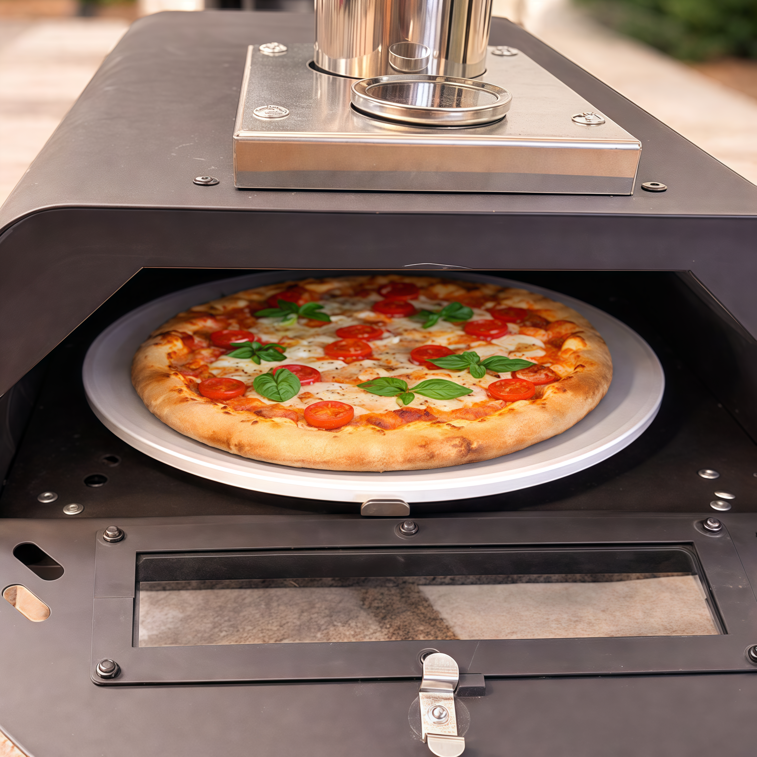 WillBBQ 12" Hand-Operated Rotating Pellet Pizza Oven