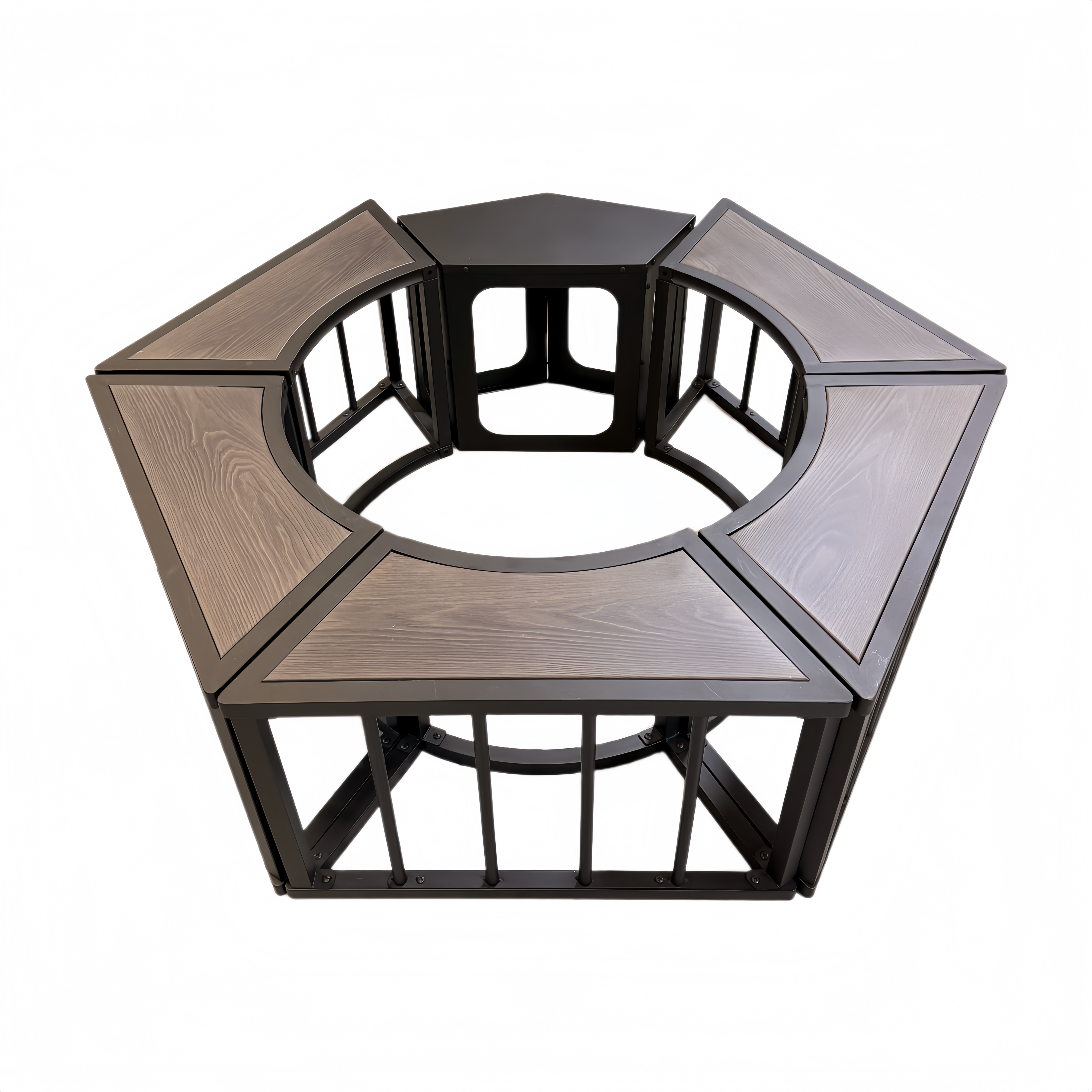Heavy-Duty Grate Adjustable Fire Pit Table with Diamond Cutout & Table Kit