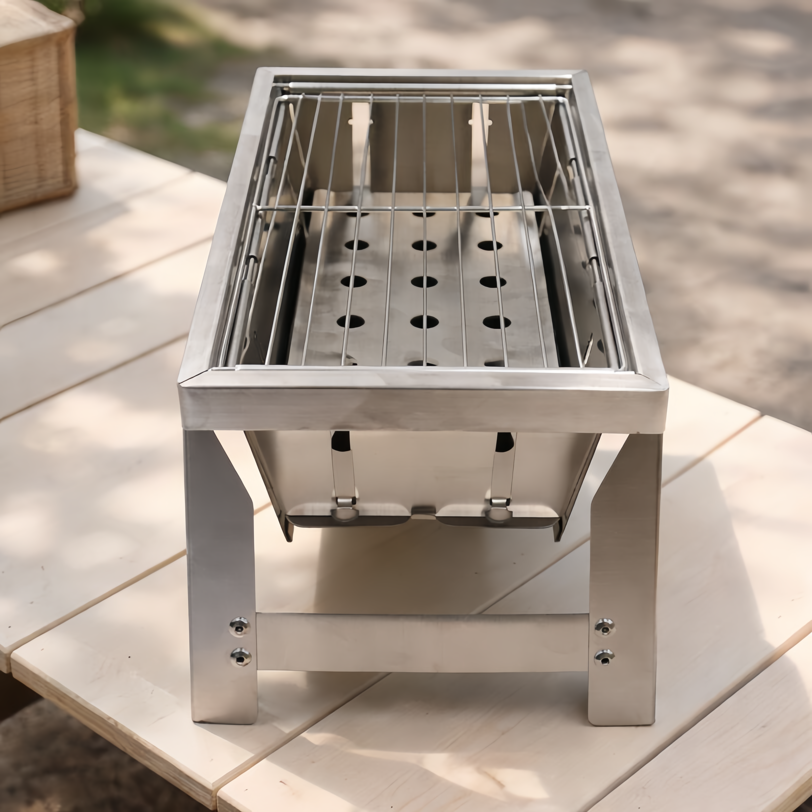 Multi-Size Ultra Compact Drop Open Stainless Steel Portable Grill