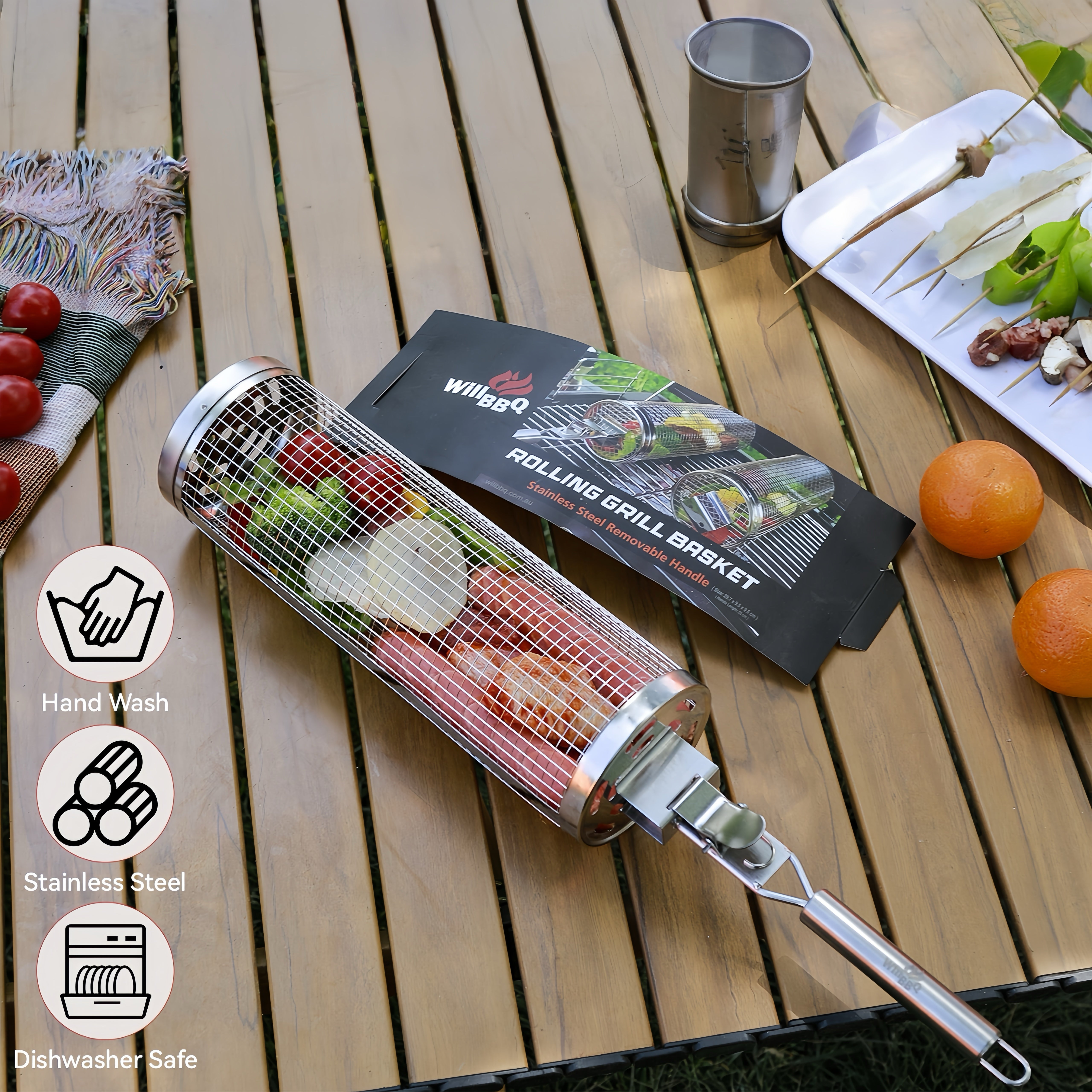 Premium Handel Detachable Rotating Grill Basket
