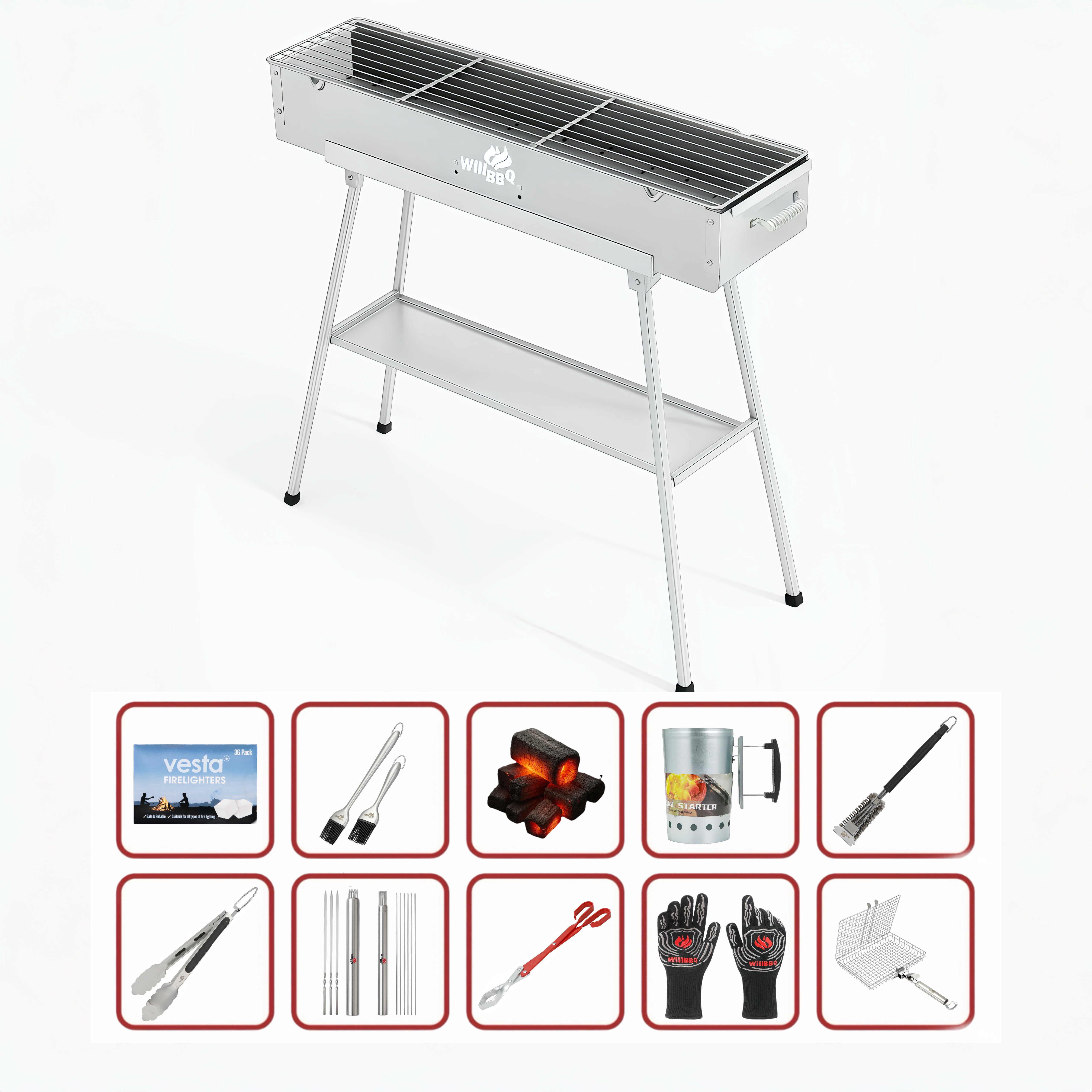 80cm x 18cm Hiabachi Grill Premium Value Bundle