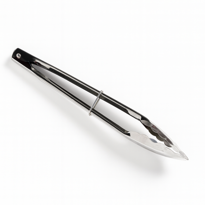 Stainless Steel BBQ Food Tongs – 24 cm Serrated Locking Tongs