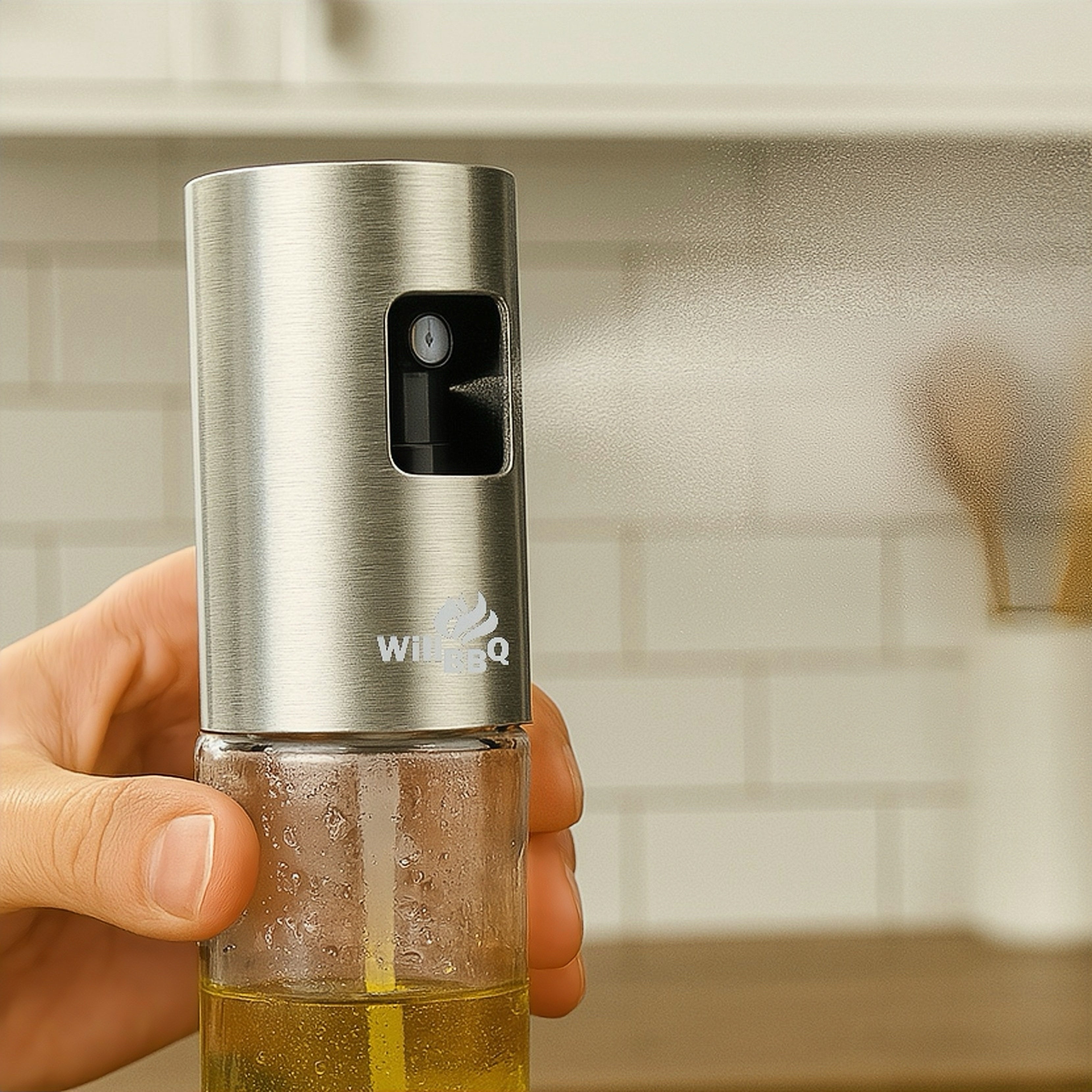 Premium Stainless Steel Oil Spray Bottle