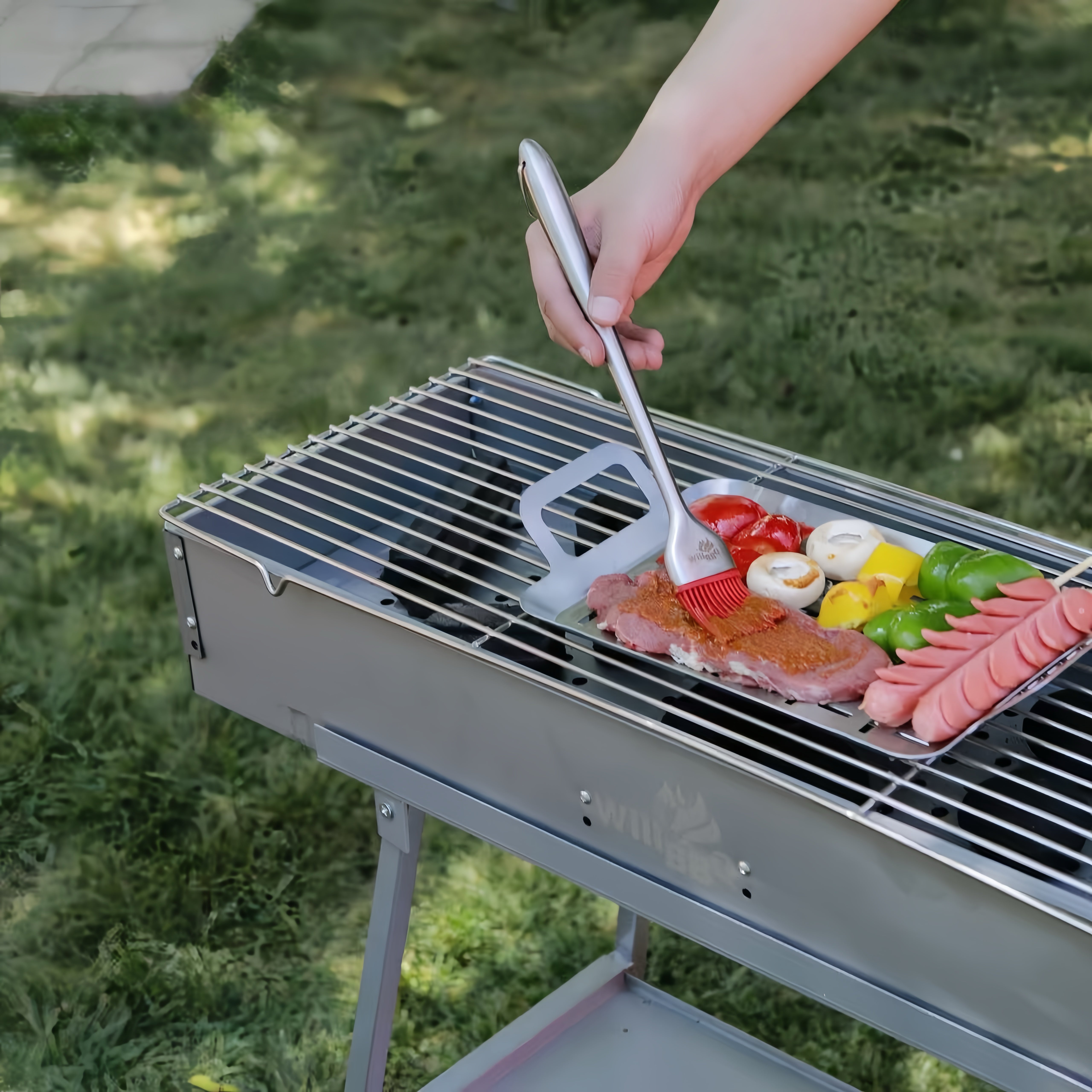 Heavy-Duty Grill Plate Topper with Handles