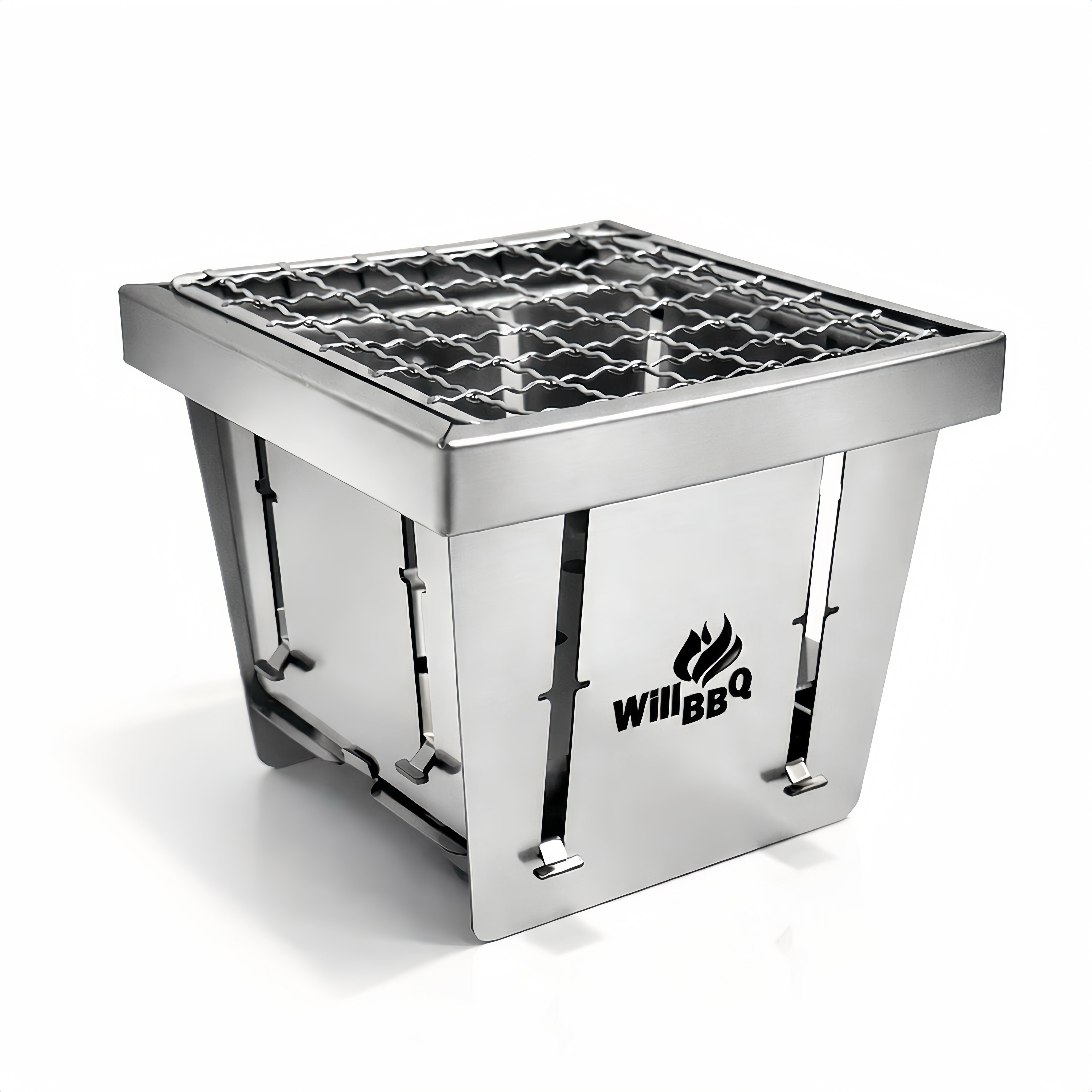 Ultra Compact Drop Open Stainless Steel Mini Grill (11.5cm * 11.5cm)