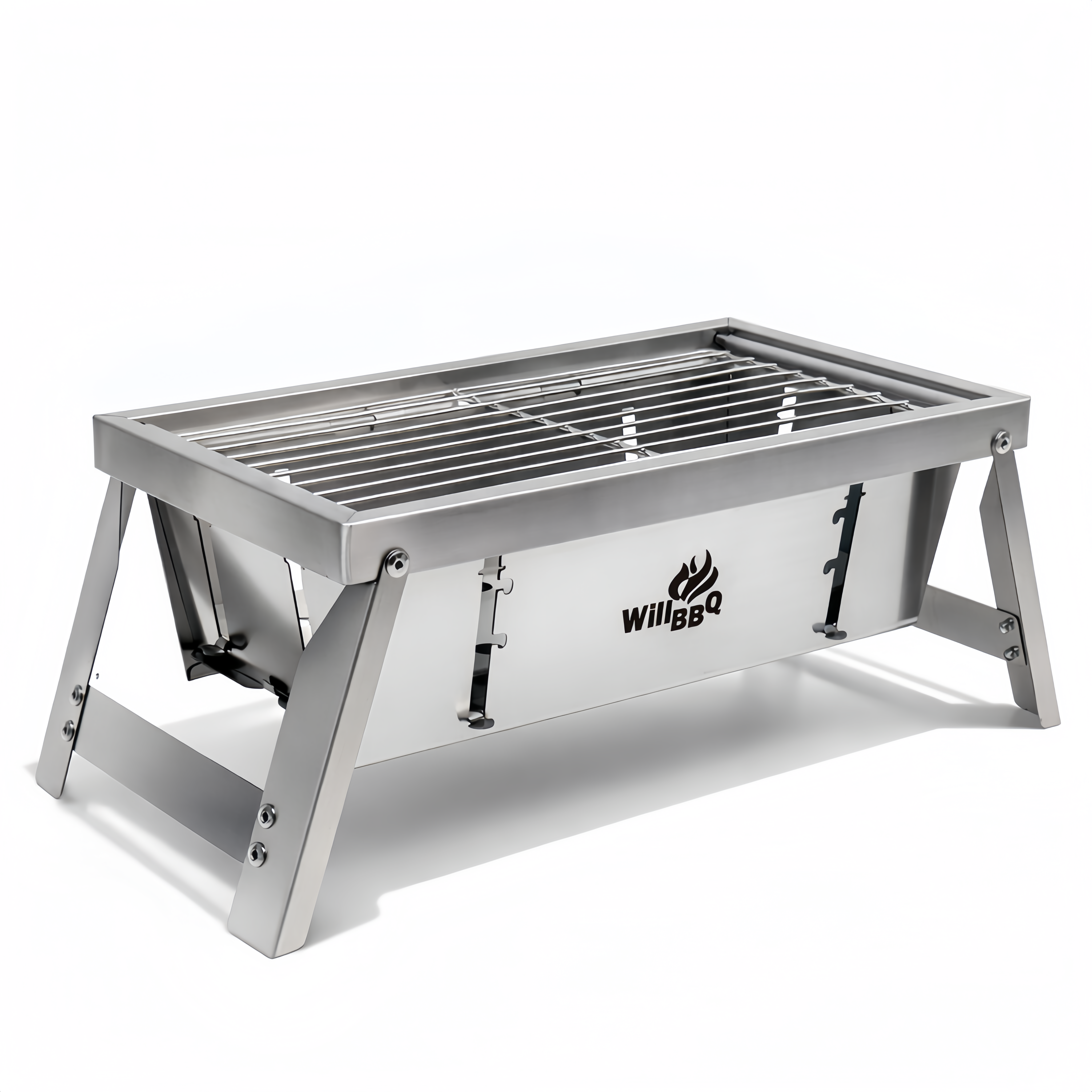Ultra Compact Drop Open Stainless Steel Portable Grill (30cm * 17cm)