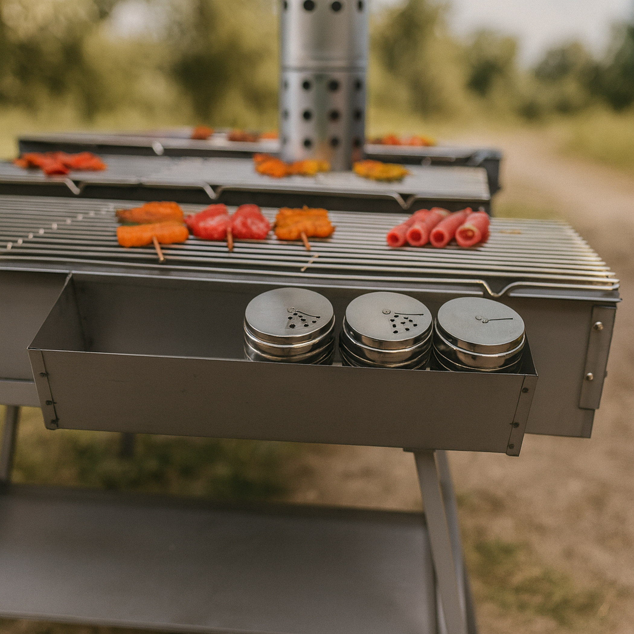 Side Hanging Container – Alloy BBQ Tool & Seasoning Tray