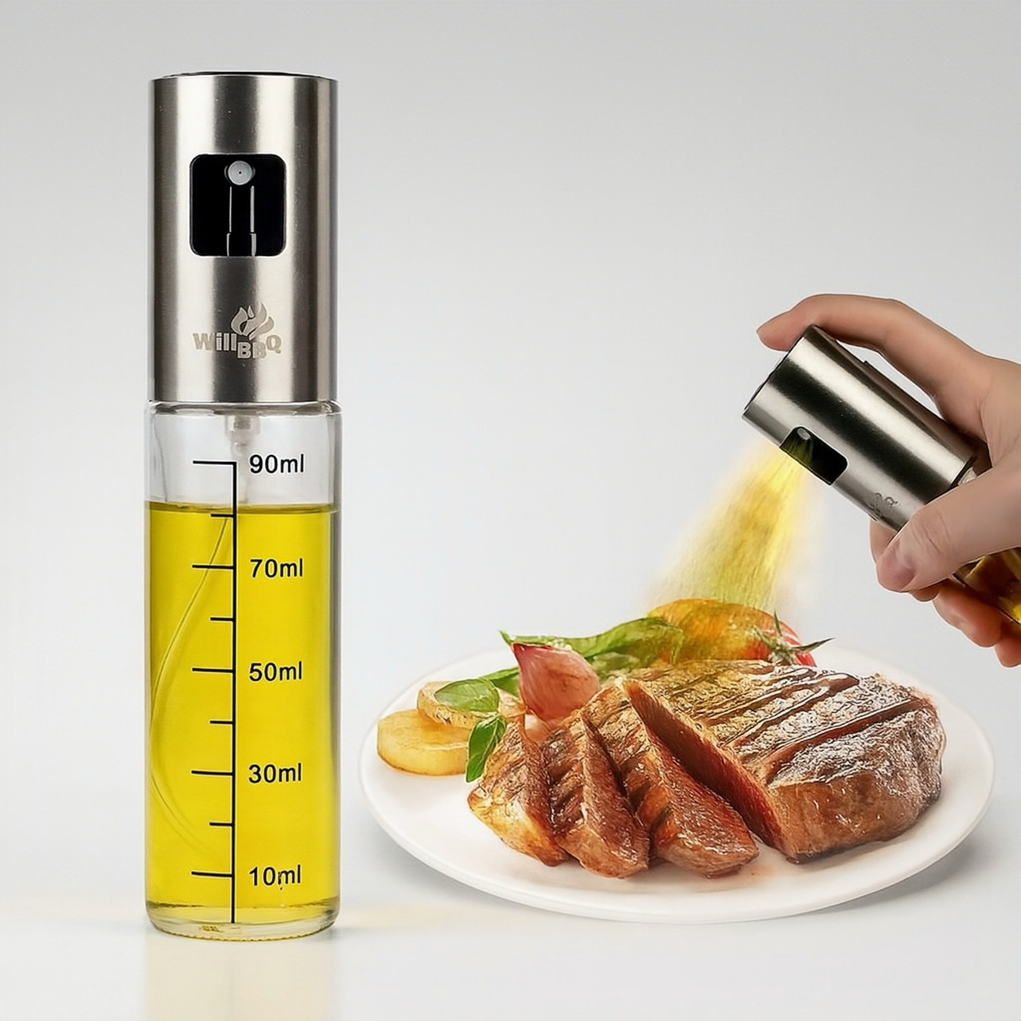 Premium Stainless Steel Oil Spray Bottle