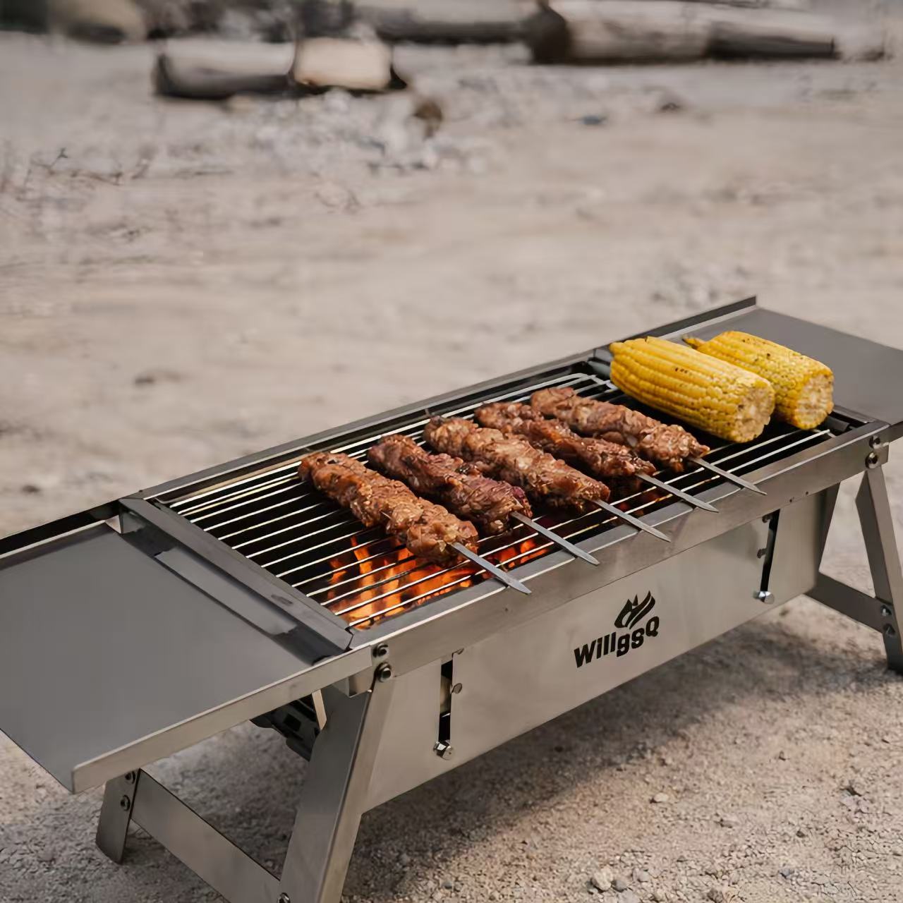 Multi-Size Ultra Compact Drop Open Stainless Steel Portable Grill