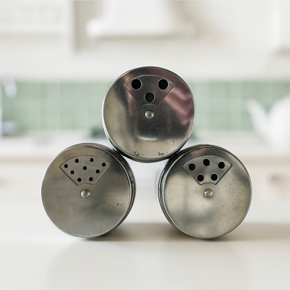 3pc Large Stainless Steel Seasoning Shaker