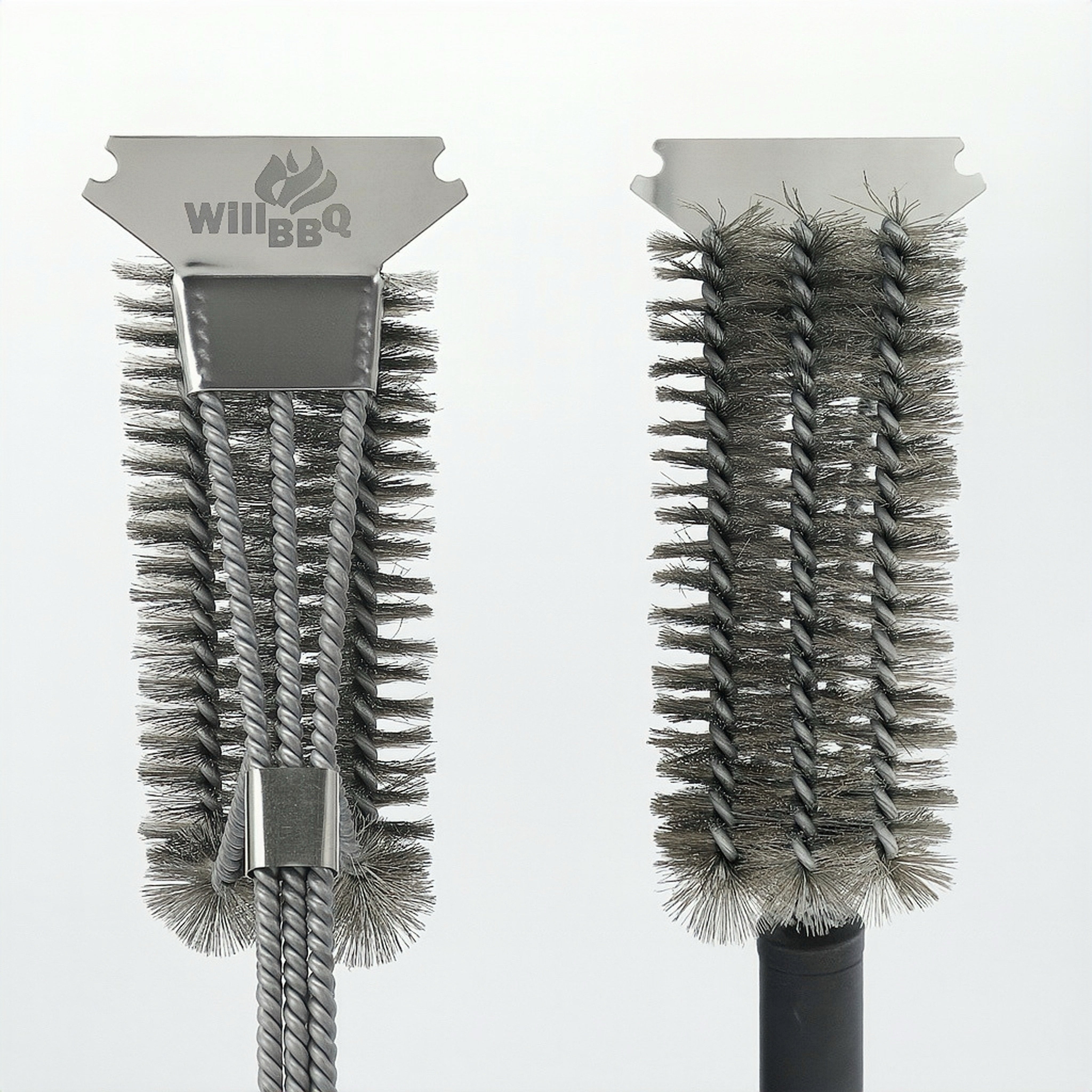 Triple Bristles Grill Cleaning Brush & Scraper