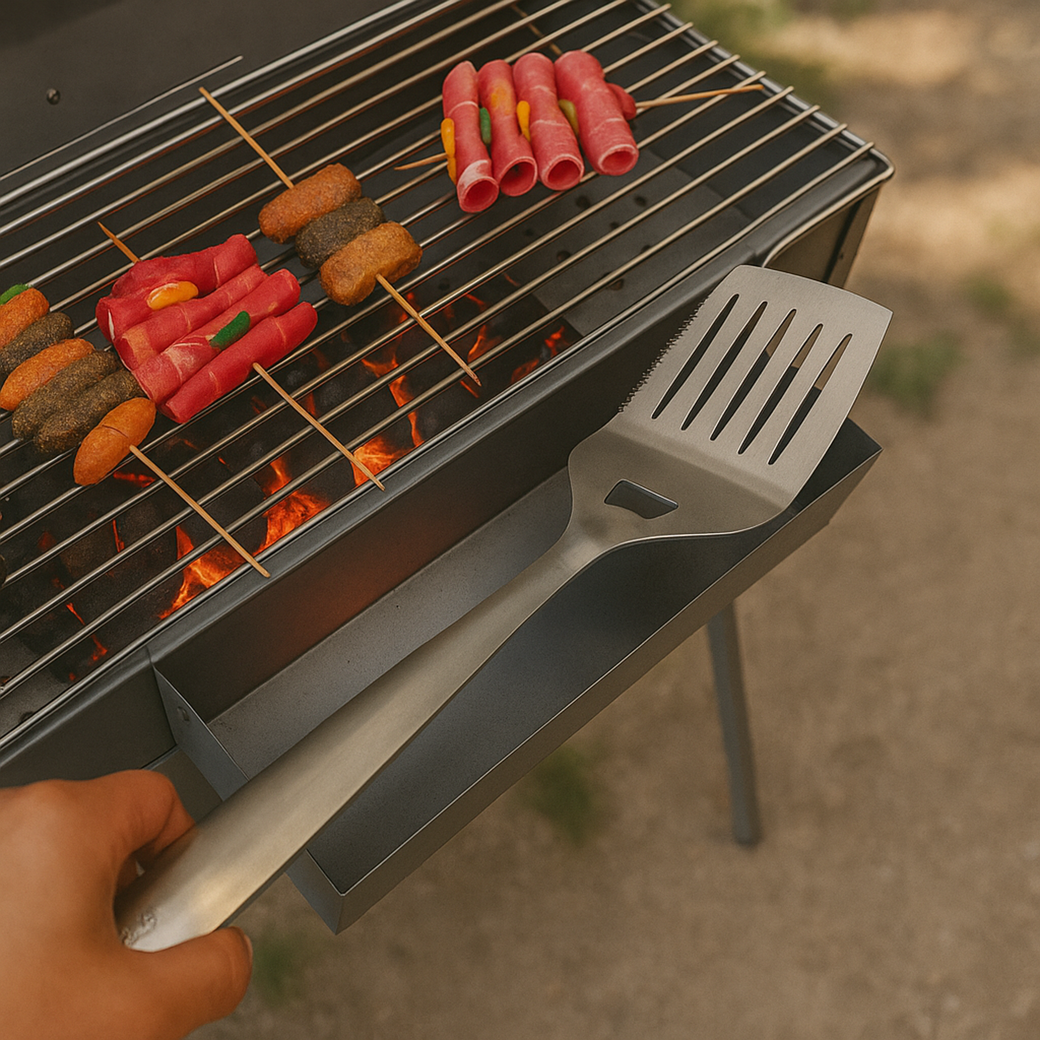 Side Hanging Container – Alloy BBQ Tool & Seasoning Tray