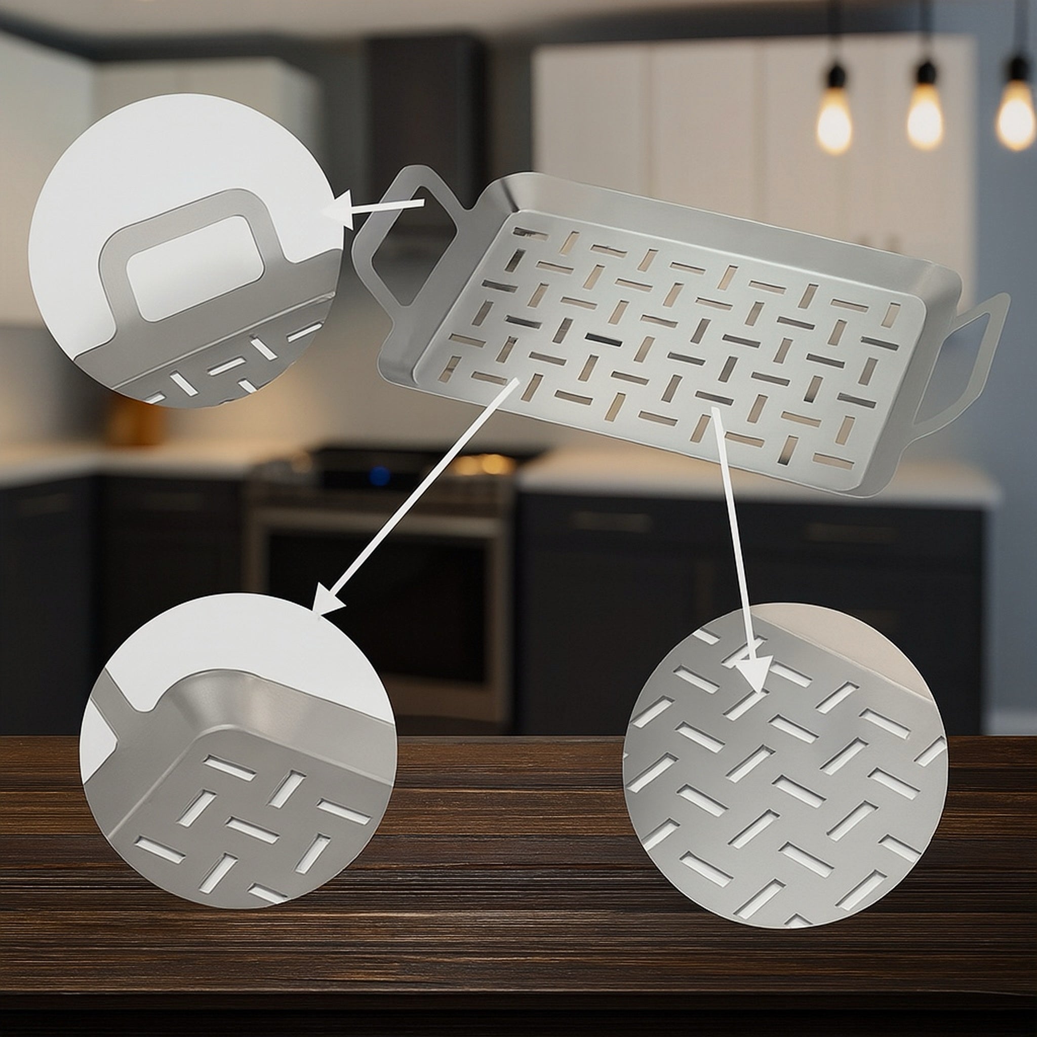 Heavy-Duty Grill Plate Topper with Handles