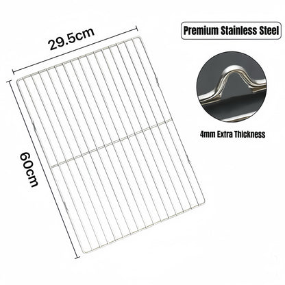 60cm x 29.5cm Stainless Steel BBQ Grate