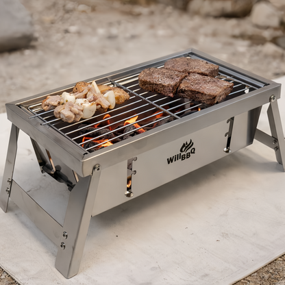 Multi-Size Ultra Compact Drop Open Stainless Steel Portable Grill