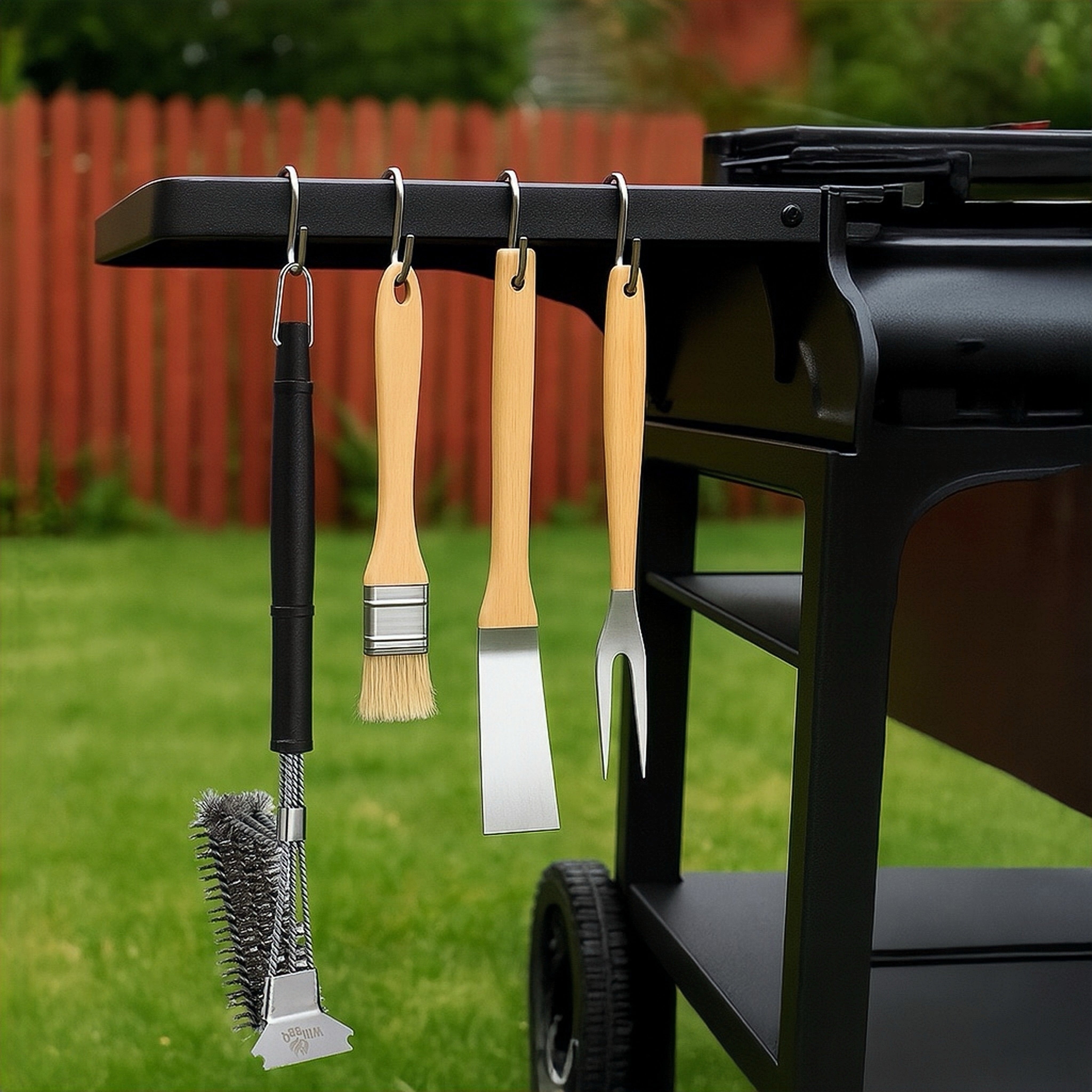Triple Bristles Grill Cleaning Brush & Scraper