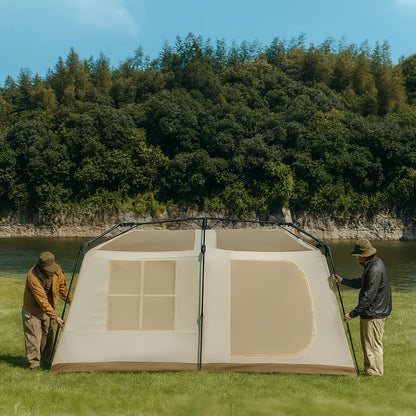 Willkon Double-Layer Oxford Fabric All-Season Cabin Tent with Ambient Lighting