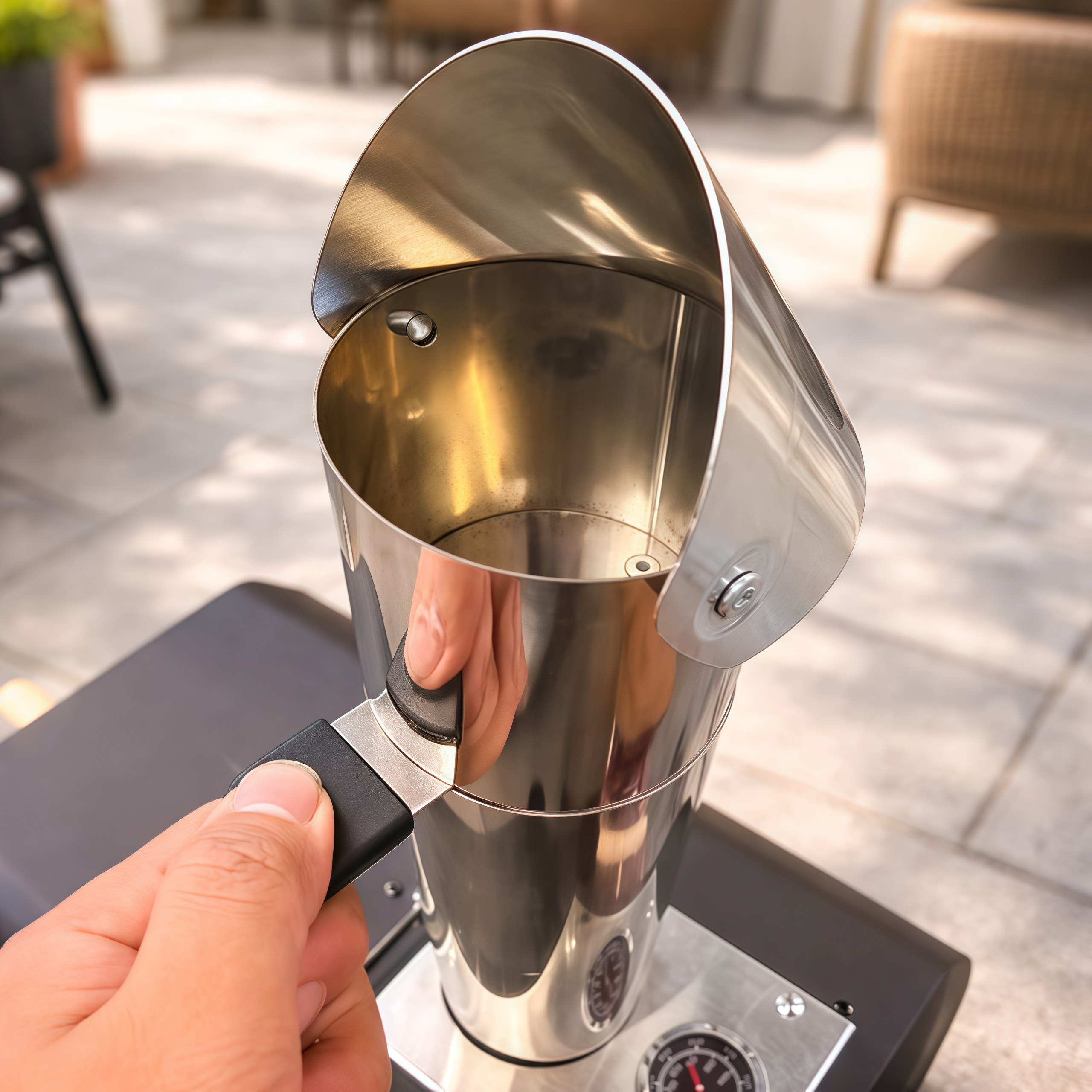 WillBBQ 12" Hand-Operated Rotating Pellet Pizza Oven