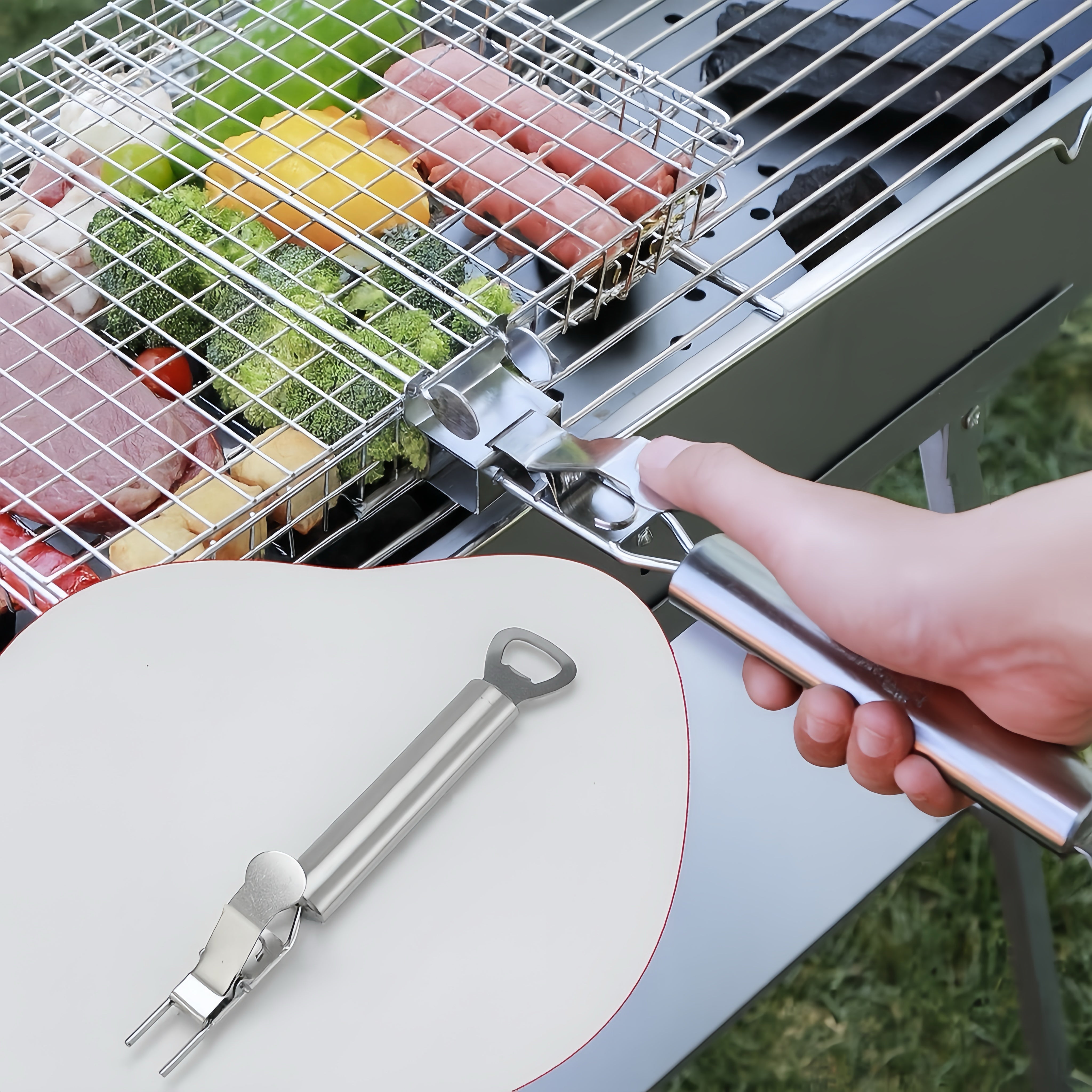 Large Muti-Function Stainless Steel Grill Basket