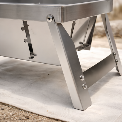 Ultra Compact Drop Open Stainless Steel Portable Grill (30cm * 17cm)