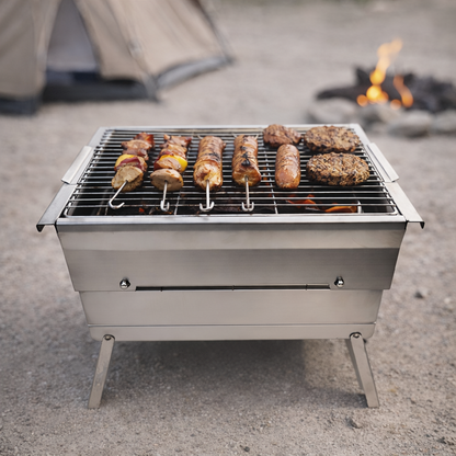 WillBBQ Exclusive Hydraulic Height Adjustable Portable Charcoal Grill