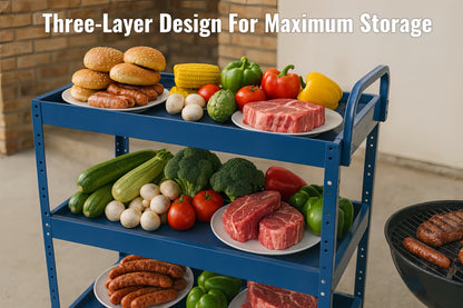 Three Layer Serving Trolley