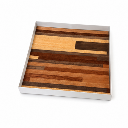 Small White: Square Mosaic Serving Tray