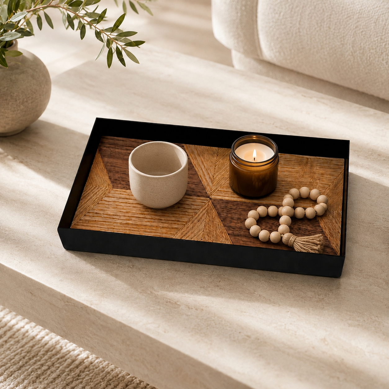Small Black: Geo Mosaic Mini Tray