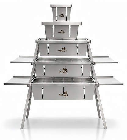 Multi-Size Ultra Compact Drop Open Stainless Steel Portable Grill