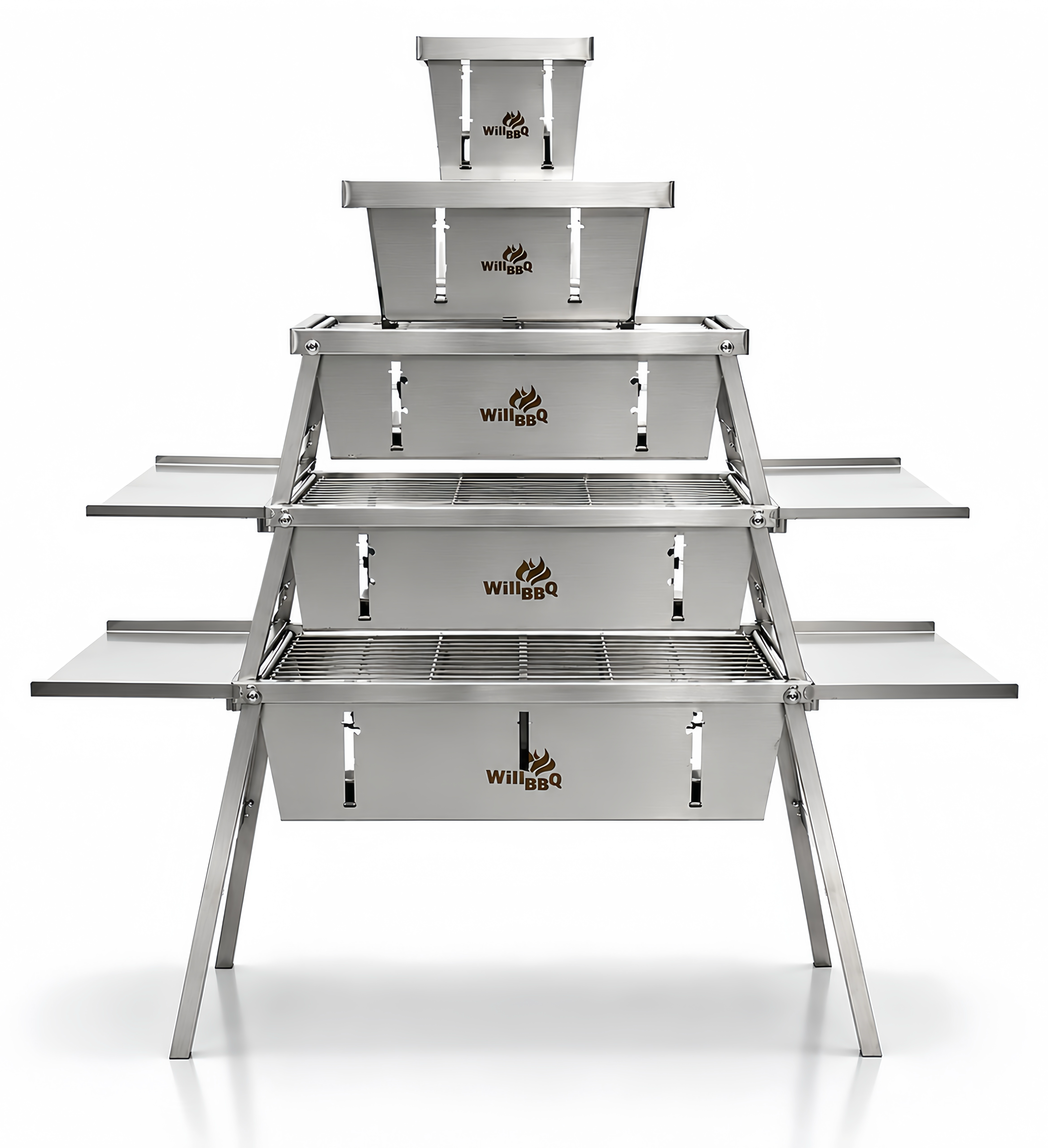 Multi-Size Ultra Compact Drop Open Stainless Steel Portable Grill
