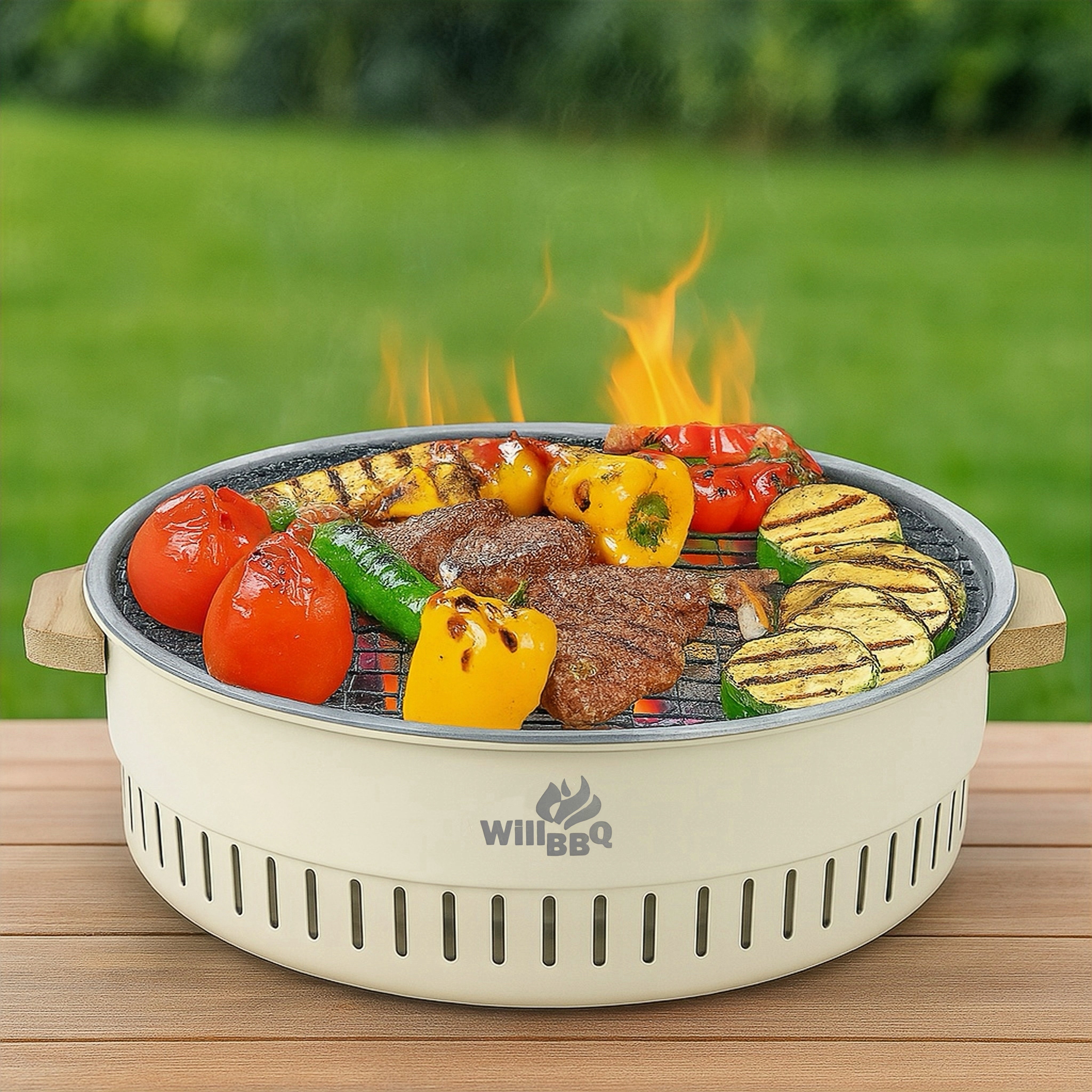 Portable Bench Top Charcoal BBQ Grill