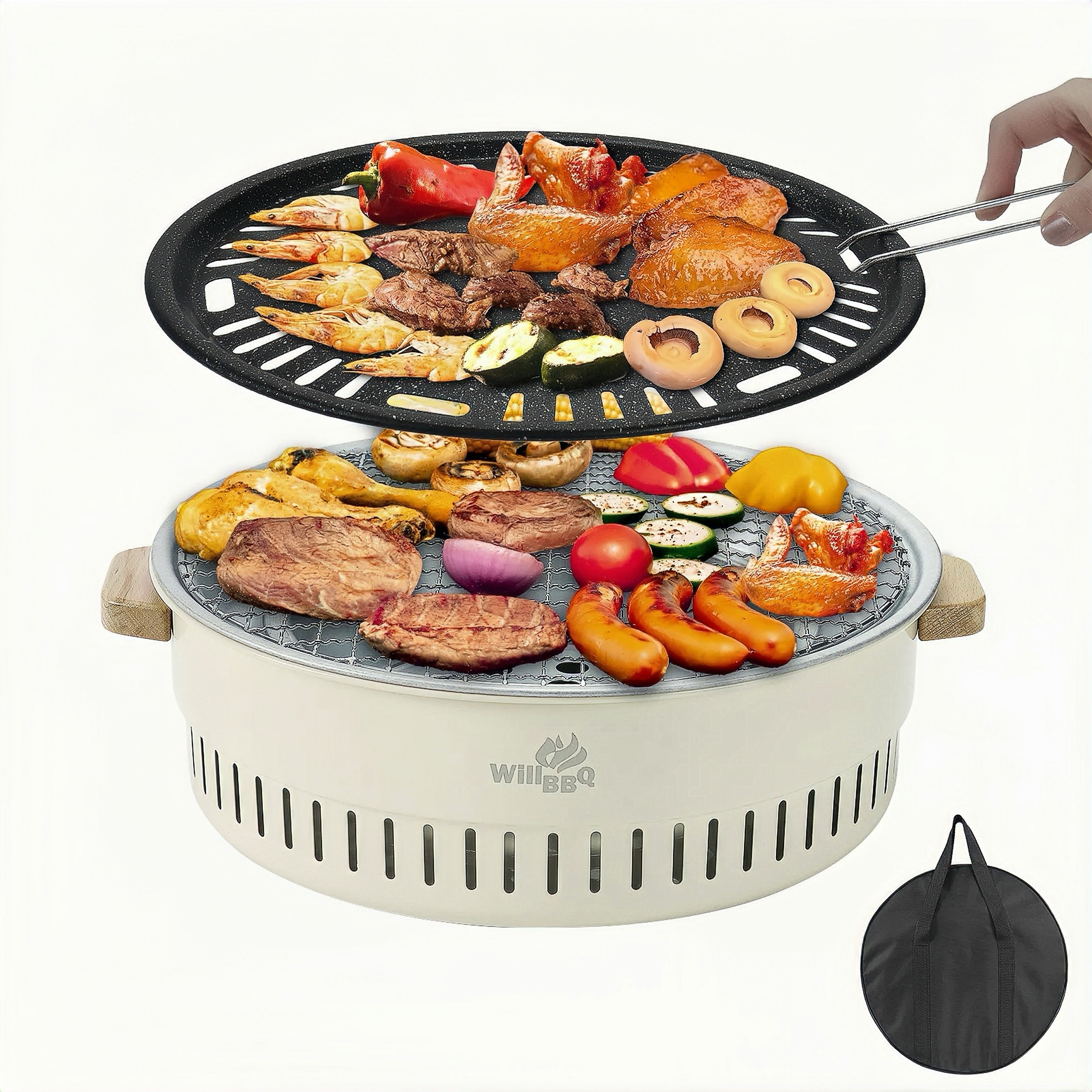 Portable Bench Top Charcoal BBQ Grill