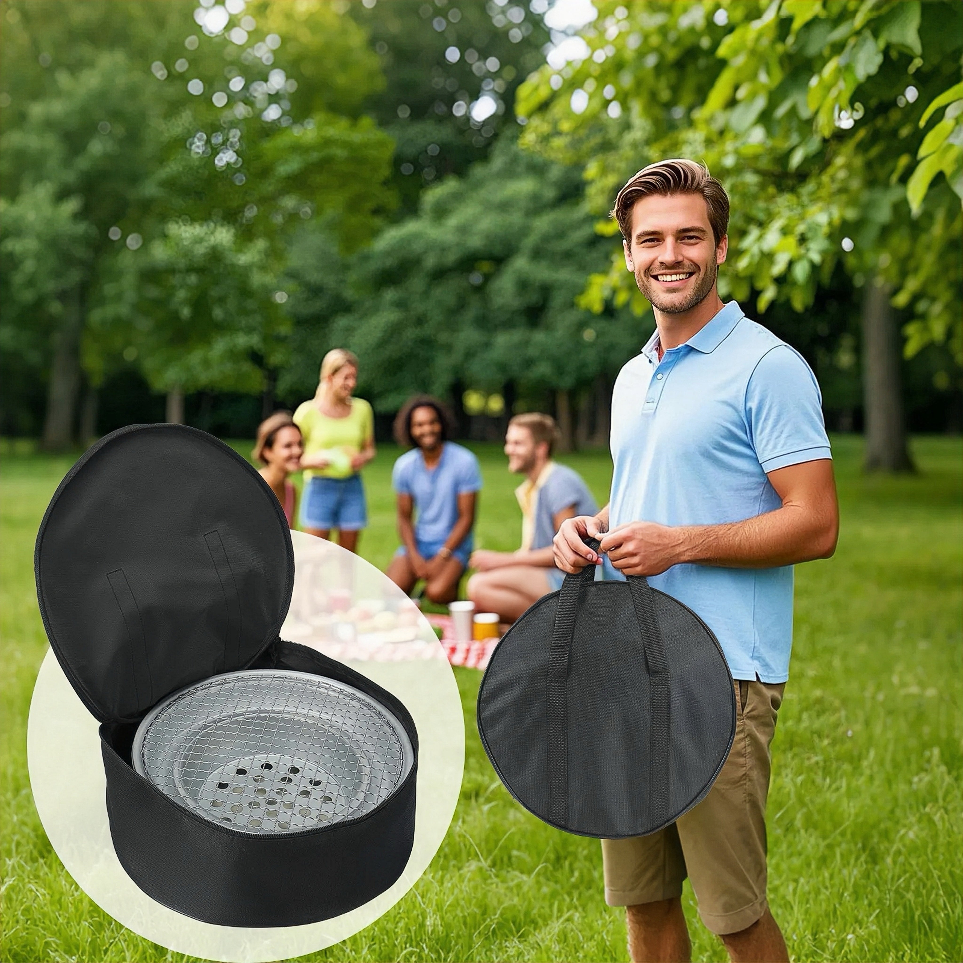 Portable Bench Top Charcoal BBQ Grill