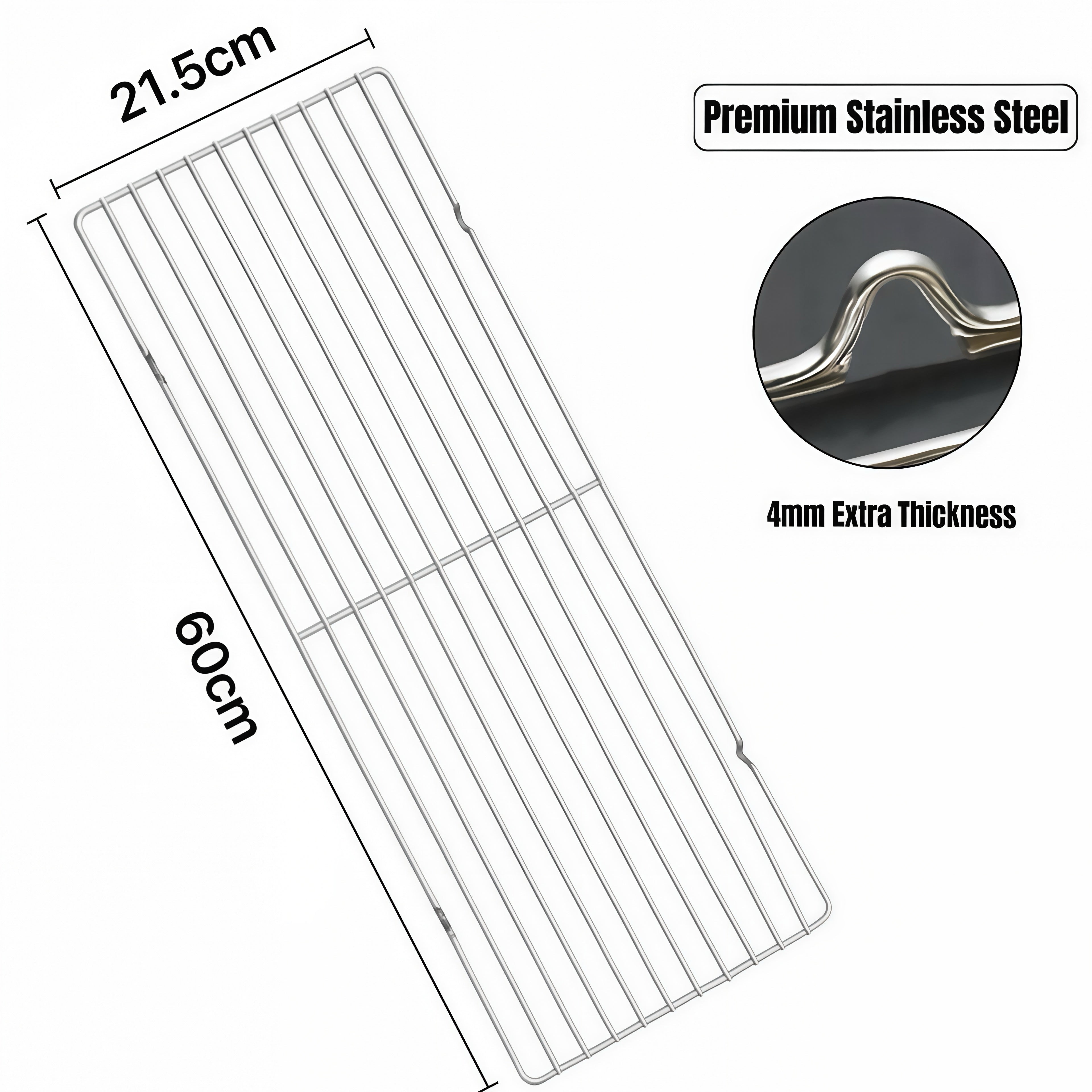 60cm x 21.5cm Stainless Steel BBQ Grate