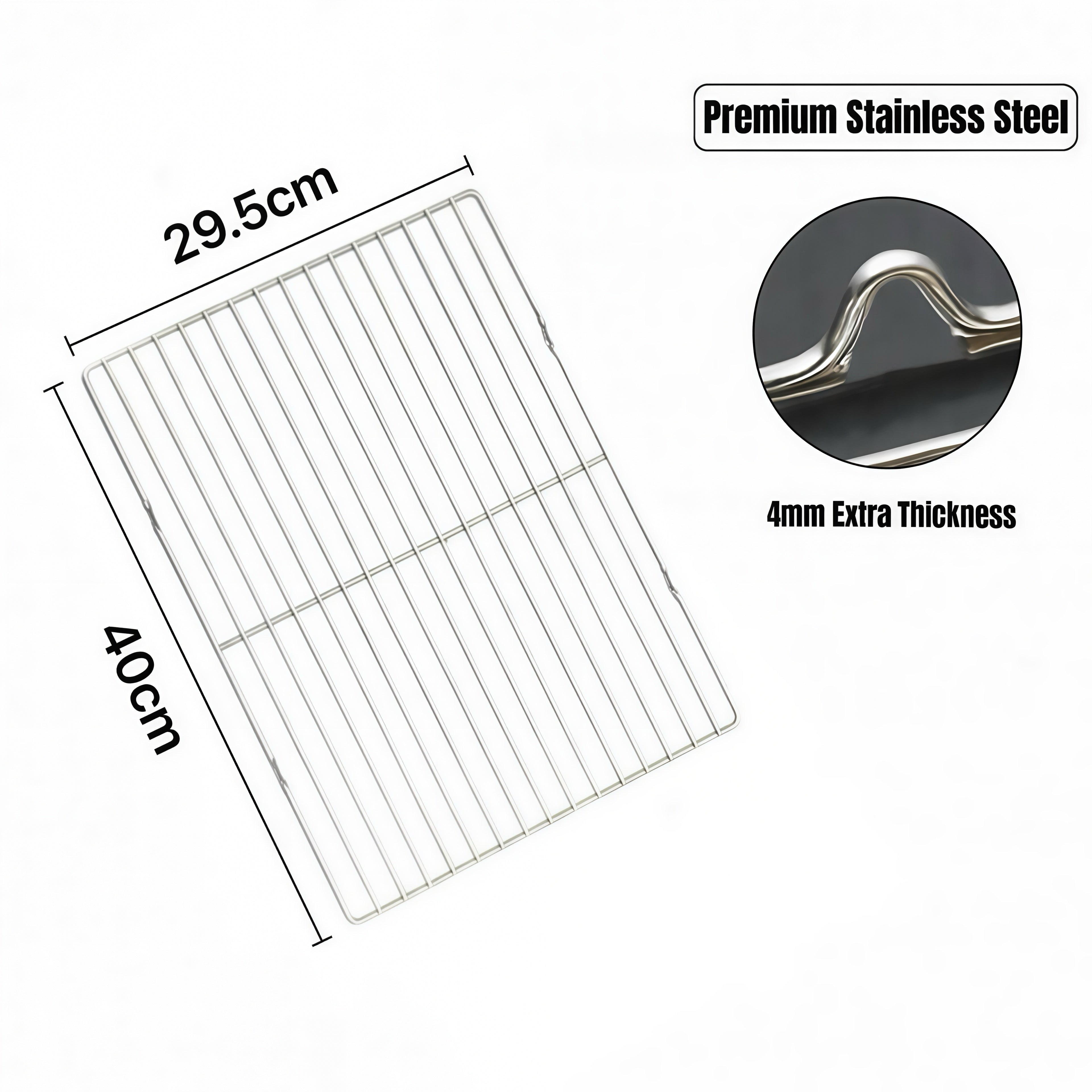 40cm x 29.5cm Stainless Steel BBQ Grate