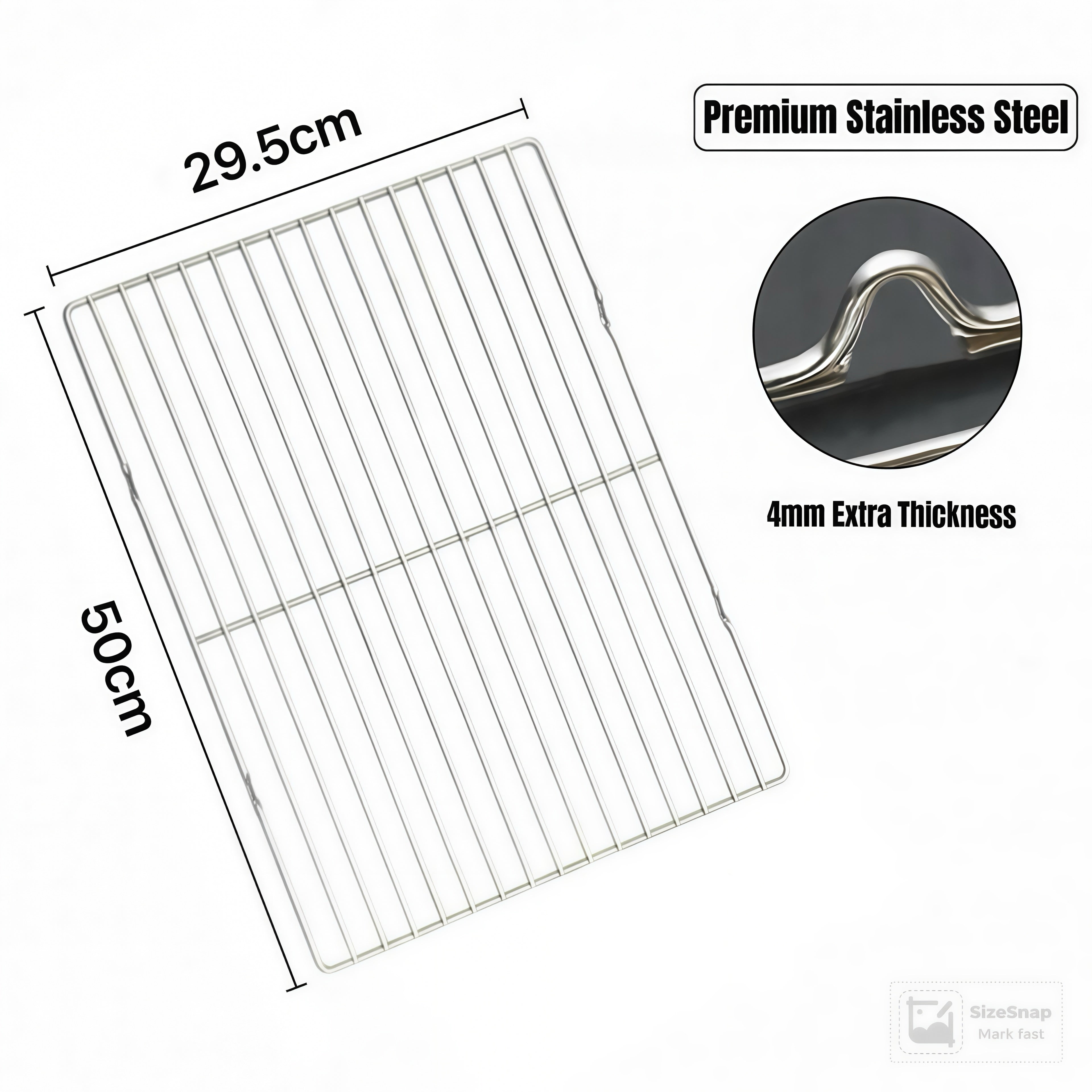 50cm x 29.5cm Stainless Steel BBQ Grate
