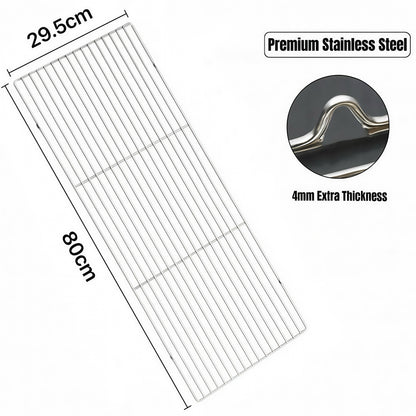 80cm x 29.5cm Stainless Steel BBQ Grate