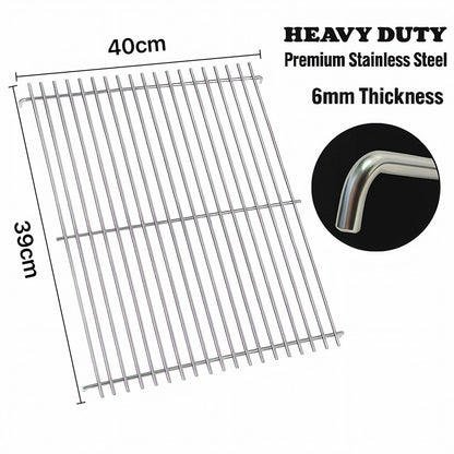 39cm x 40cm 6mm Stainless Steel Bars Grate