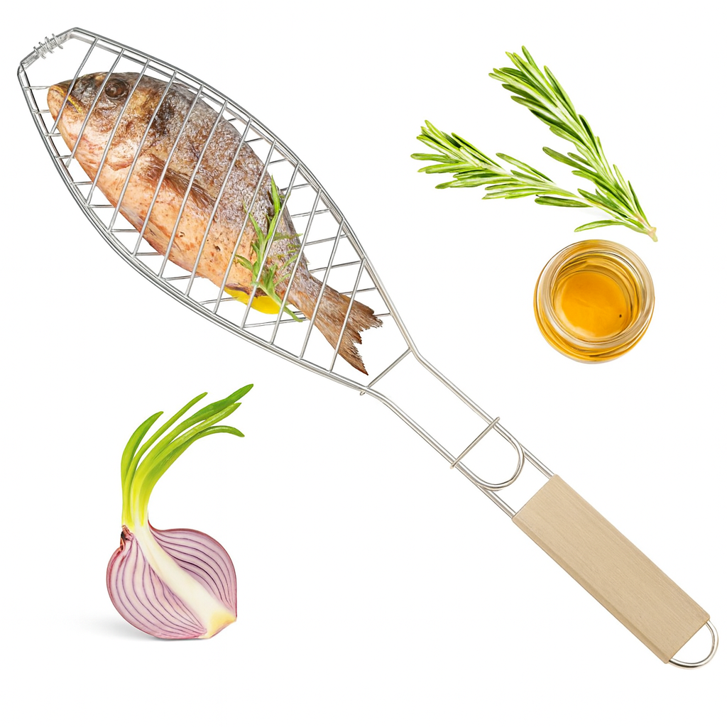 Fish Shape Barbecue Grilling Basket Clip