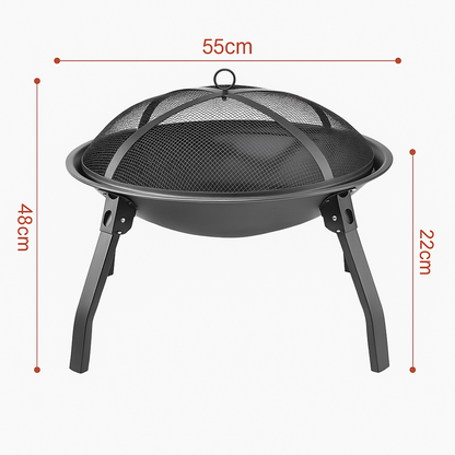 Portable Fire Pit & Charcoal Grill Set
