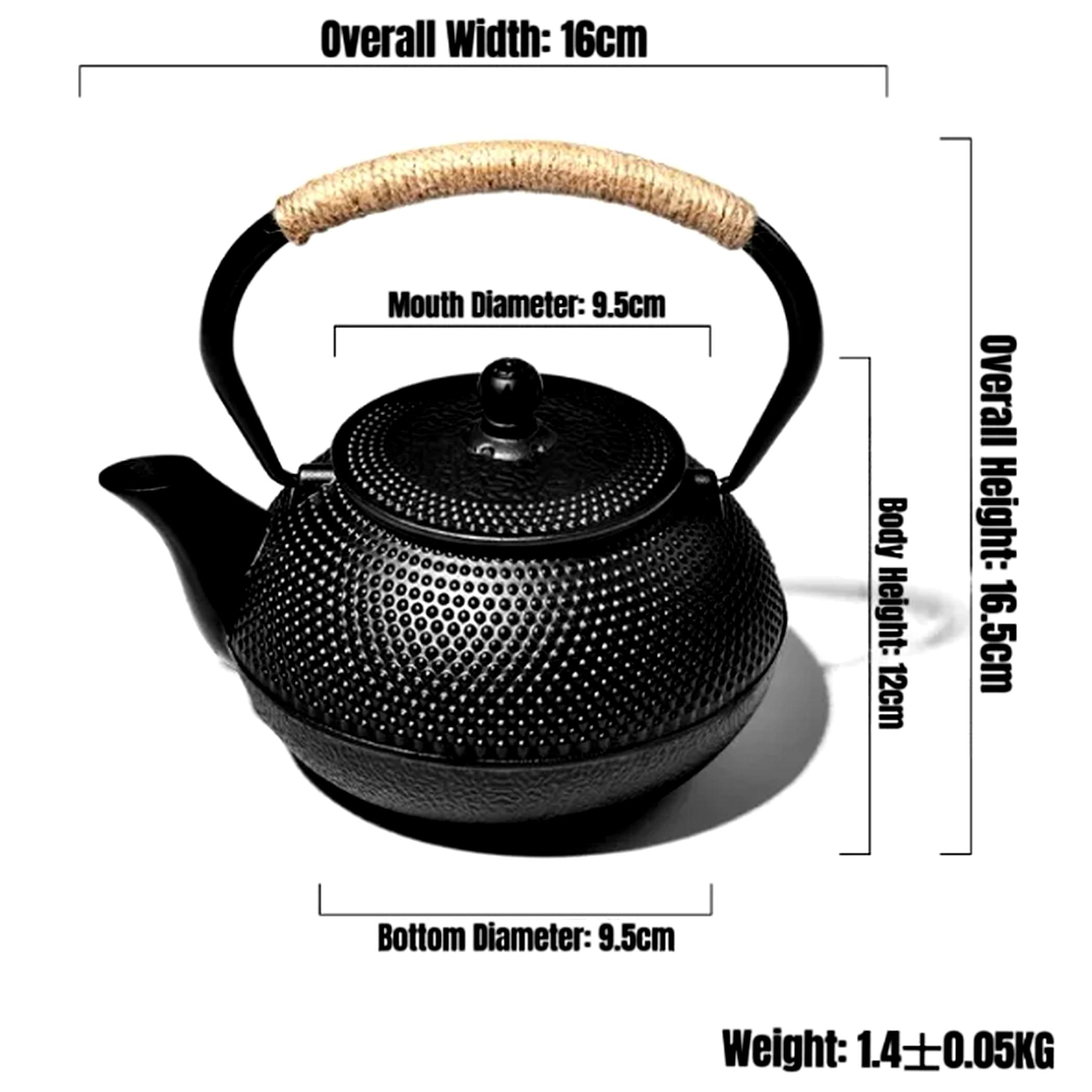 Cast Iron Kettle and 4 Cups Set
