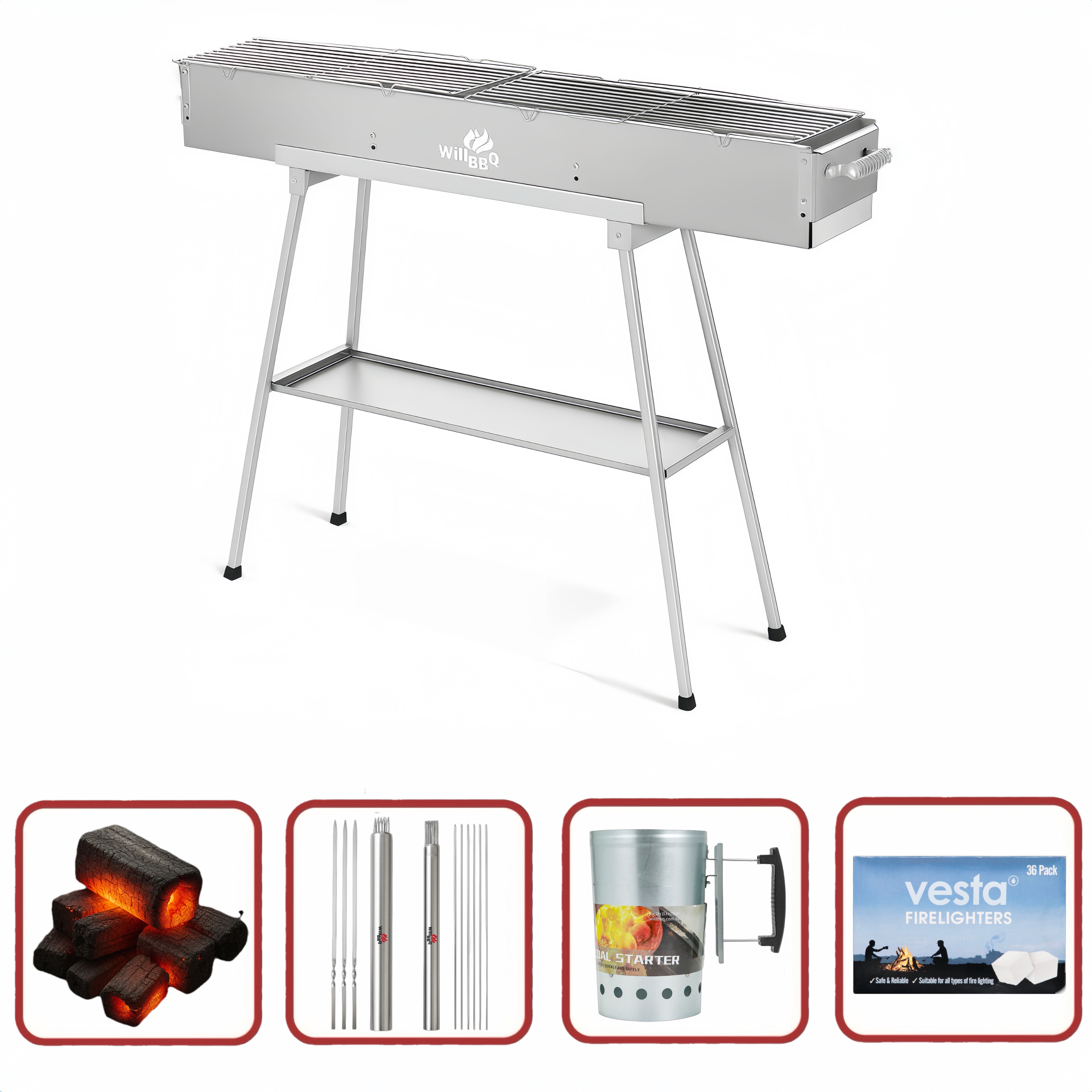100cm x 18cm Hiabachi Grill Starter Value Bundle