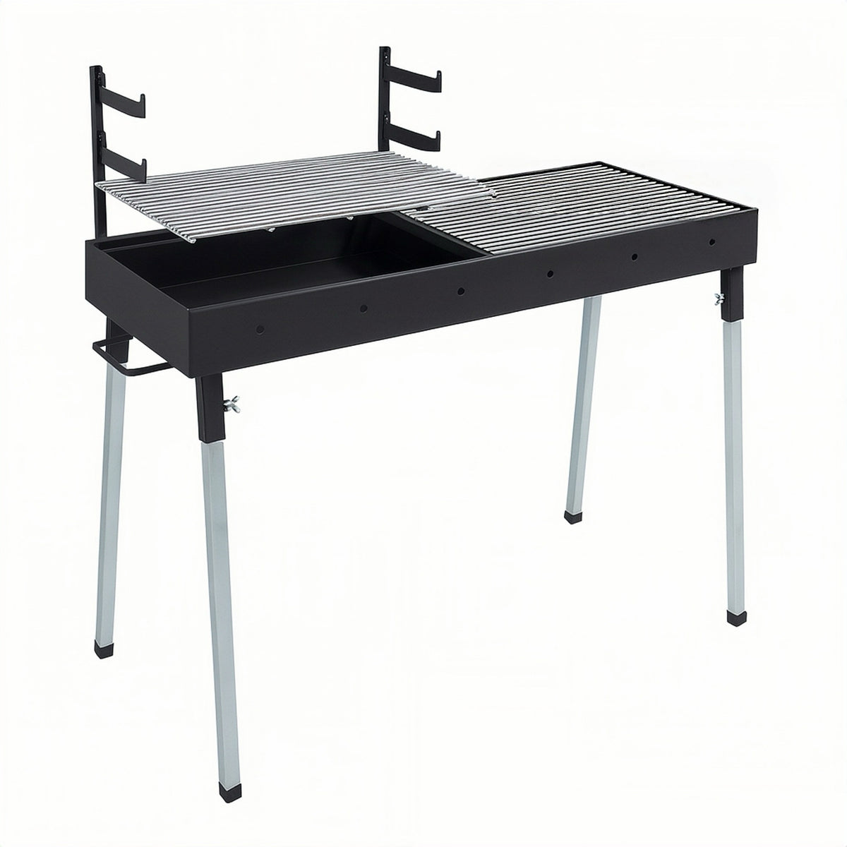100cm x 40cm Charcoal BBQ Grill with Height-Adjustable Grate – WillBBQ