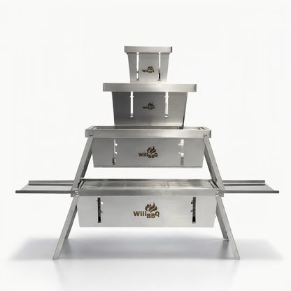 Multi-Size Ultra Compact Drop Open Stainless Steel Portable Grill