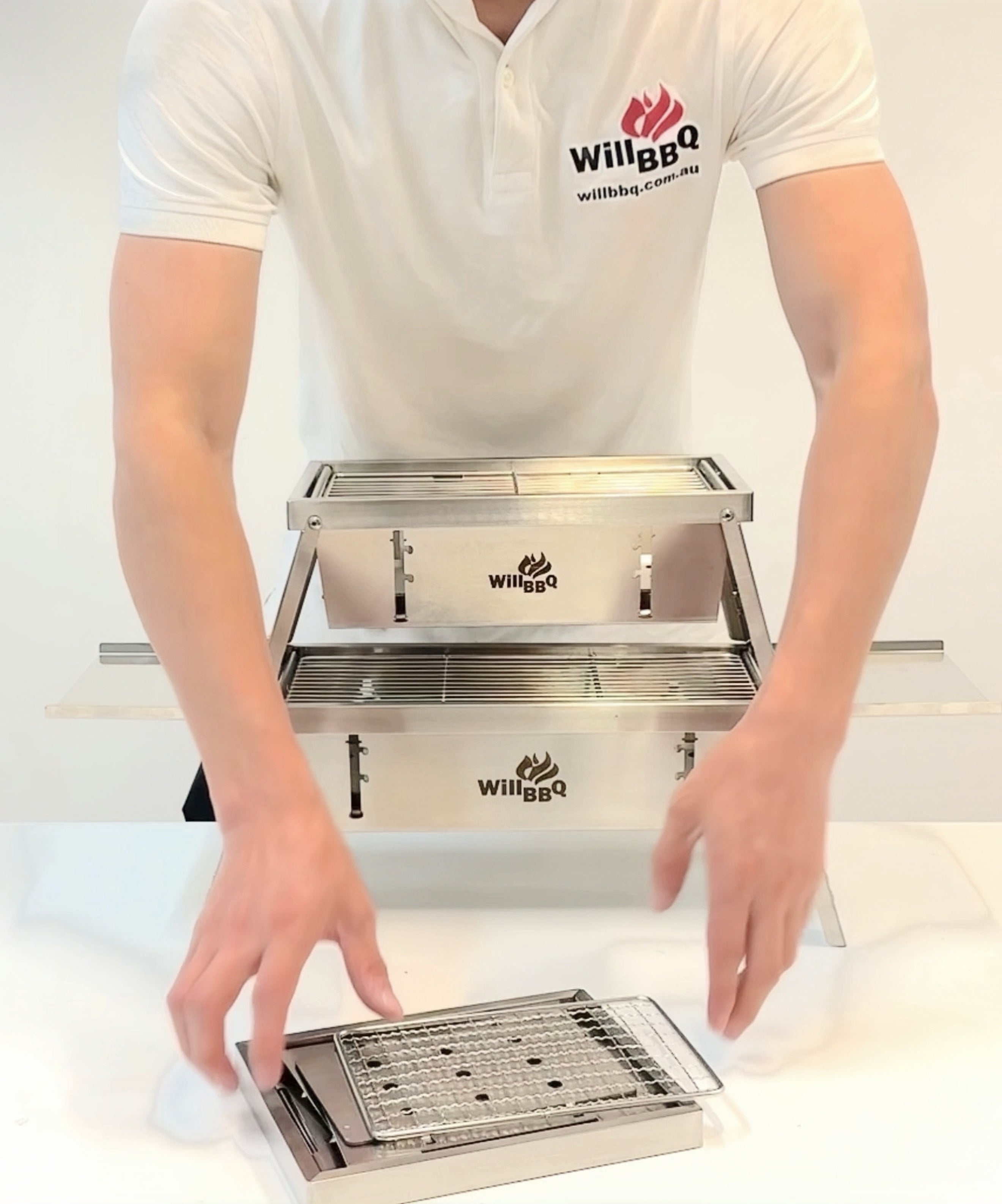 Multi-Size Ultra Compact Drop Open Stainless Steel Portable Grill