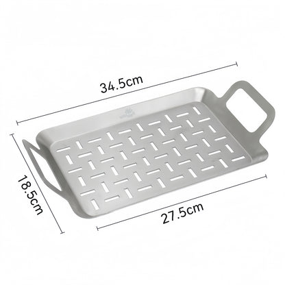 Heavy-Duty Grill Plate Topper with Handles