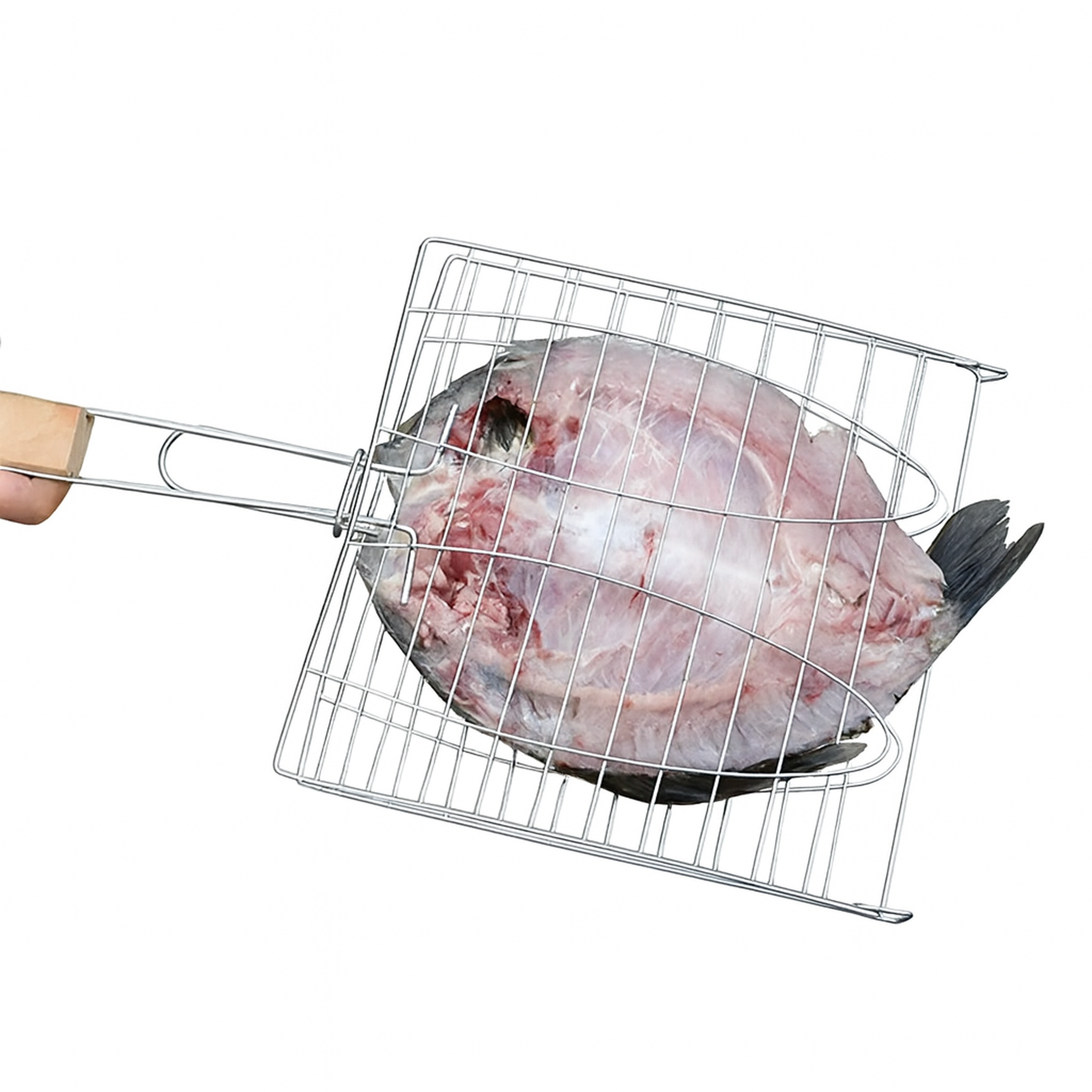 Square Grilling Basket Clip – BBQ Fish & Veggie Grill